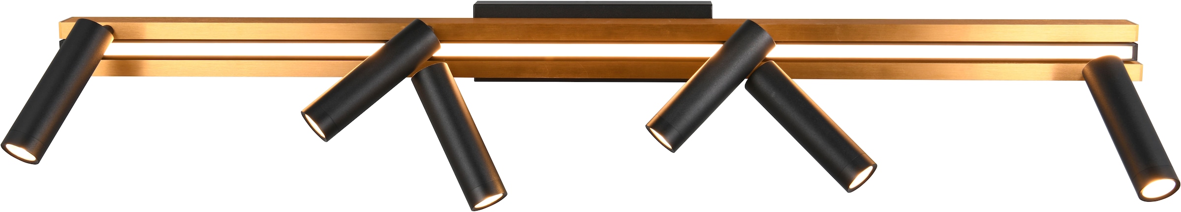 TRIO Leuchten LED Deckenleuchte »ZENO ausziehbare LED Deckenlampe mit 6 verstellbaren Spots dimmbar CCT« LED-Board 1 Stk. warmweiß - kaltweiß getrennt schaltbare Spots, Lichtfarbe einstellbar inkl Fernbedienung