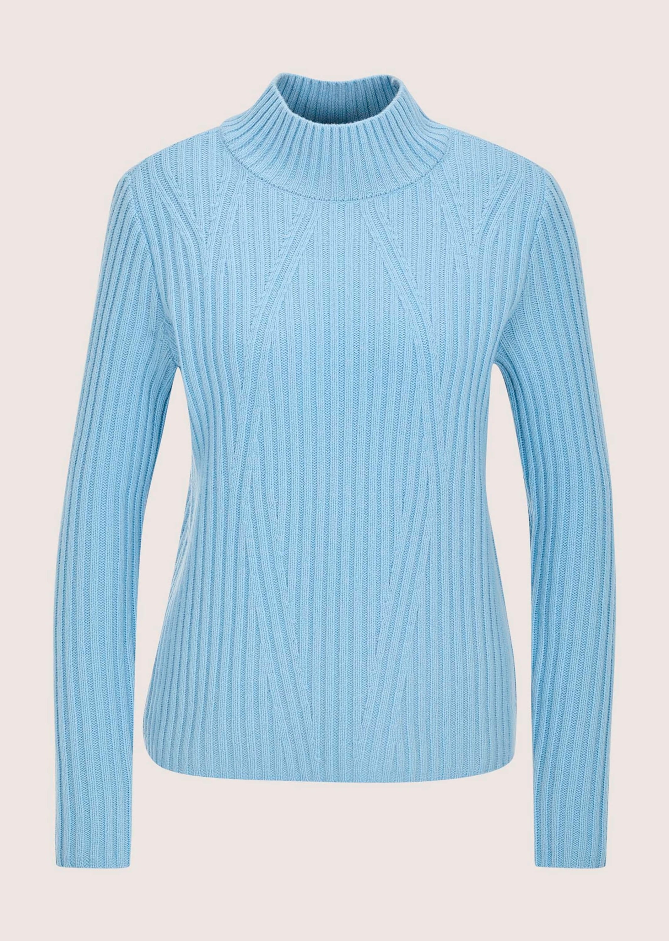 MADELEINE Stehkragenpullover »Schurwollpullover Winterpullover mit Stehkragen« Rippenstrick-Muster