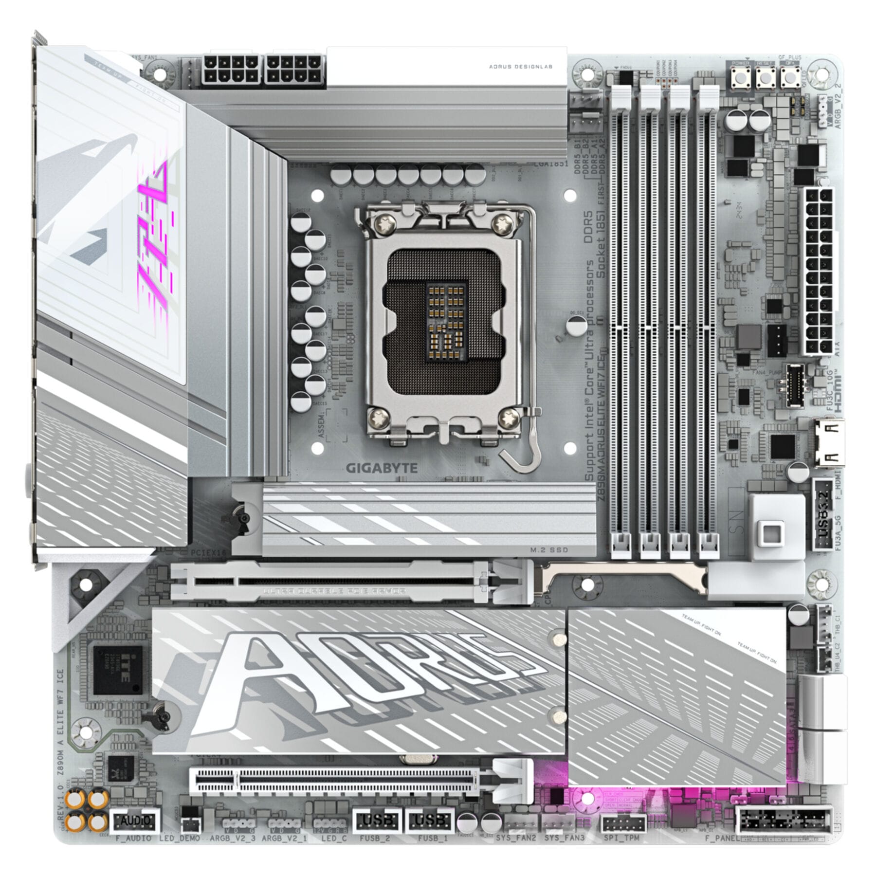 Gigabyte Mainboard »Z890M AORUS ELITE WIFI7 ICE Mainboard - Unterstützt Intel Core Ultra«