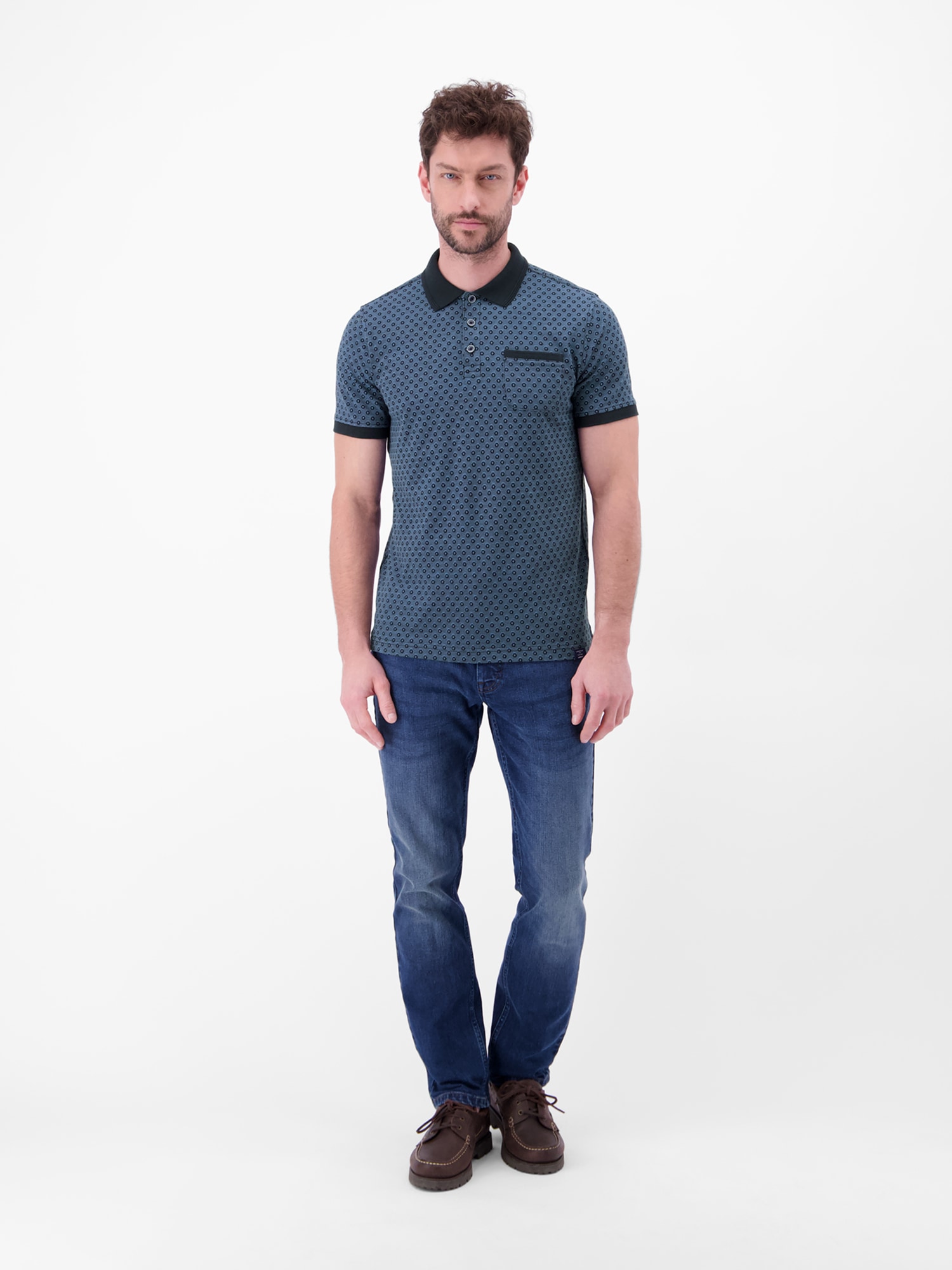 LERROS Poloshirt »Poloshirt in 2-Tone-Optik und All-over-Print«