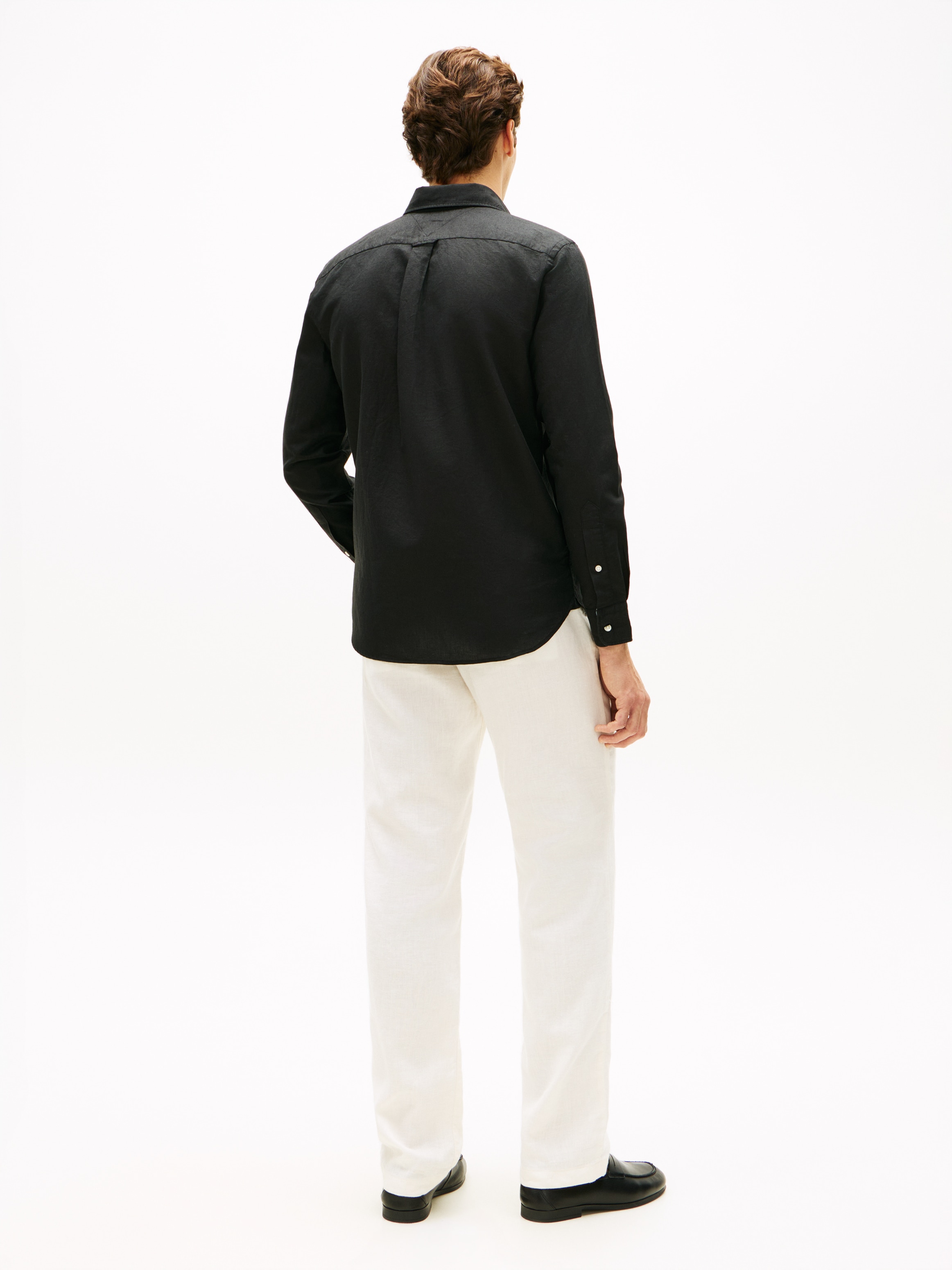 Tommy Hilfiger Langarmhemd »LINEN BLEND SOLID BTD« regular fit, Button-down-Kragen