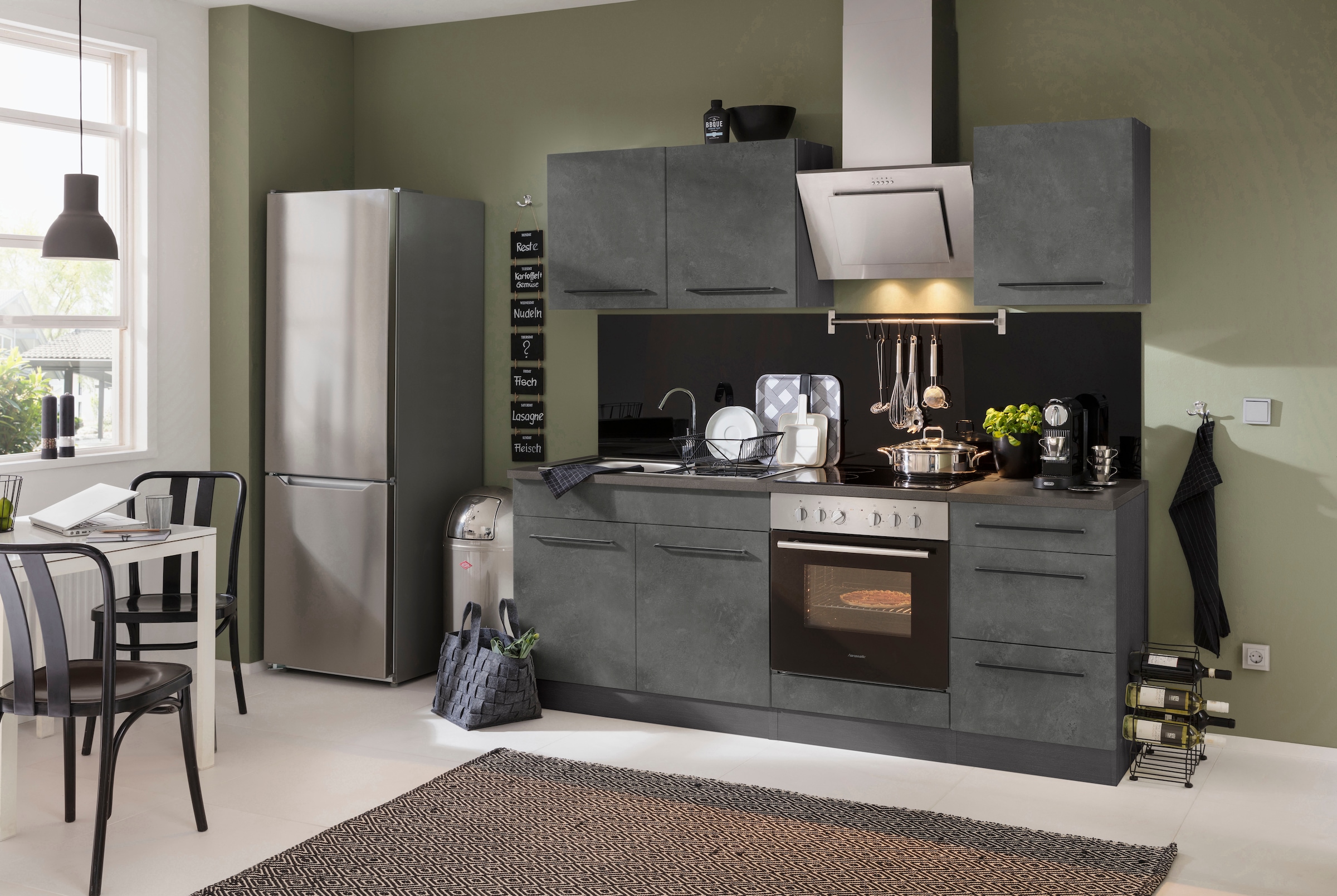 KOCHSTATION Unterschrank »KS-Tulsa«, 50 cm breit, 1 Schubkasten, 2 große Auszüge, Metallgriff, MDF Front