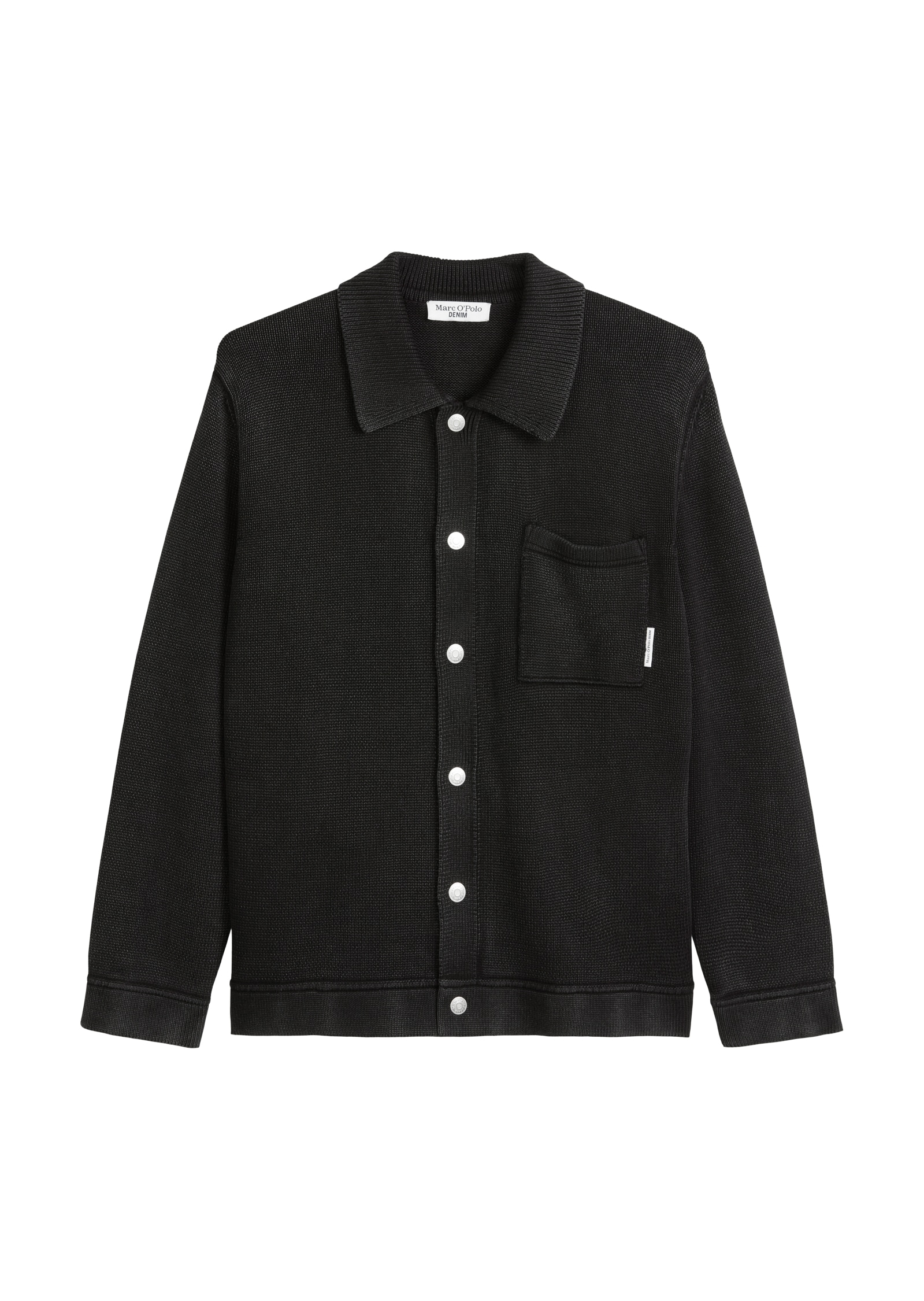 Marc O'Polo DENIM Strickjacke, Polokragen, relaxed fit, Druckknöpfe
