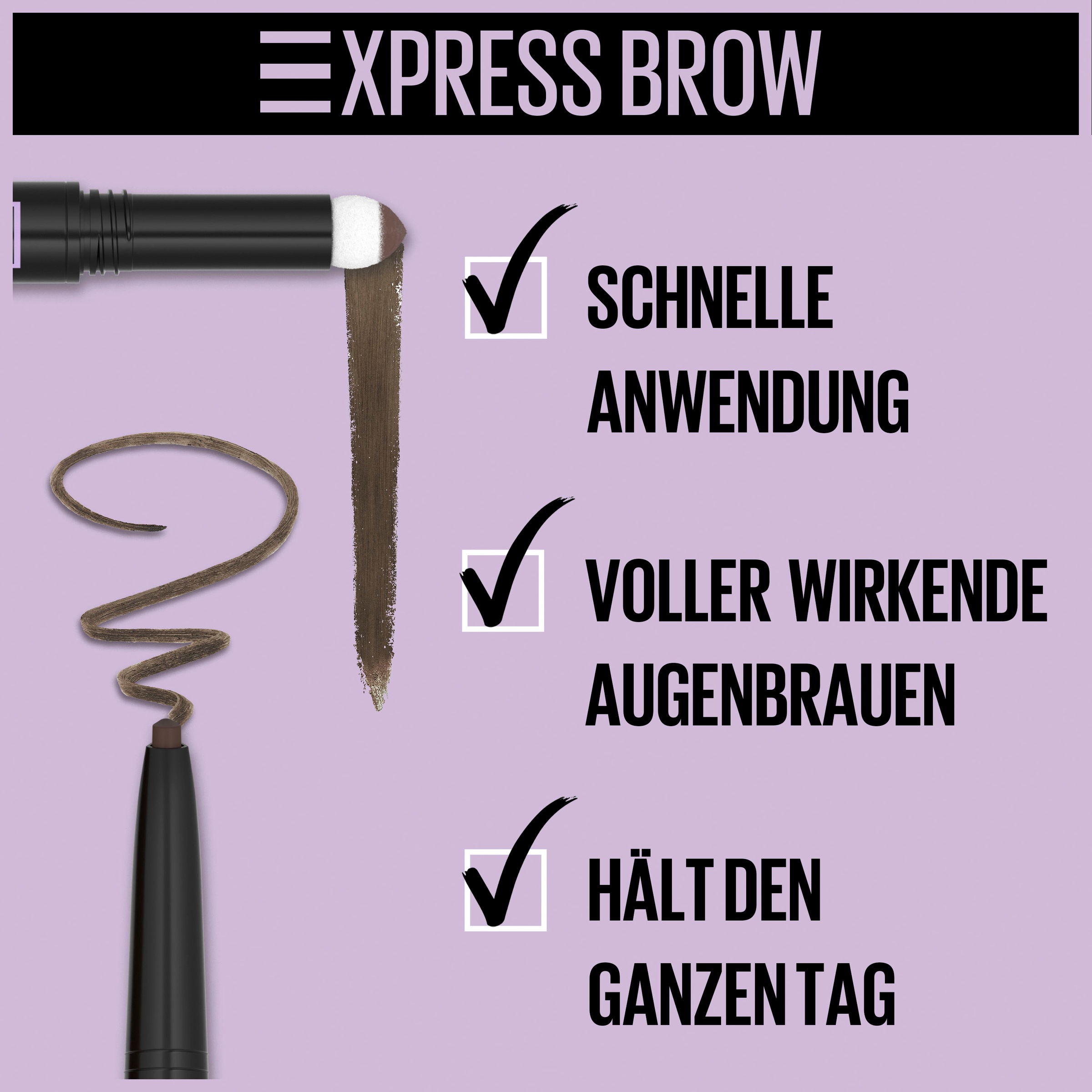 MAYBELLINE NEW YORK Augenbrauen-Stift »Maybelline New York Express Brow Satin Duo« mit Duo-Applikator