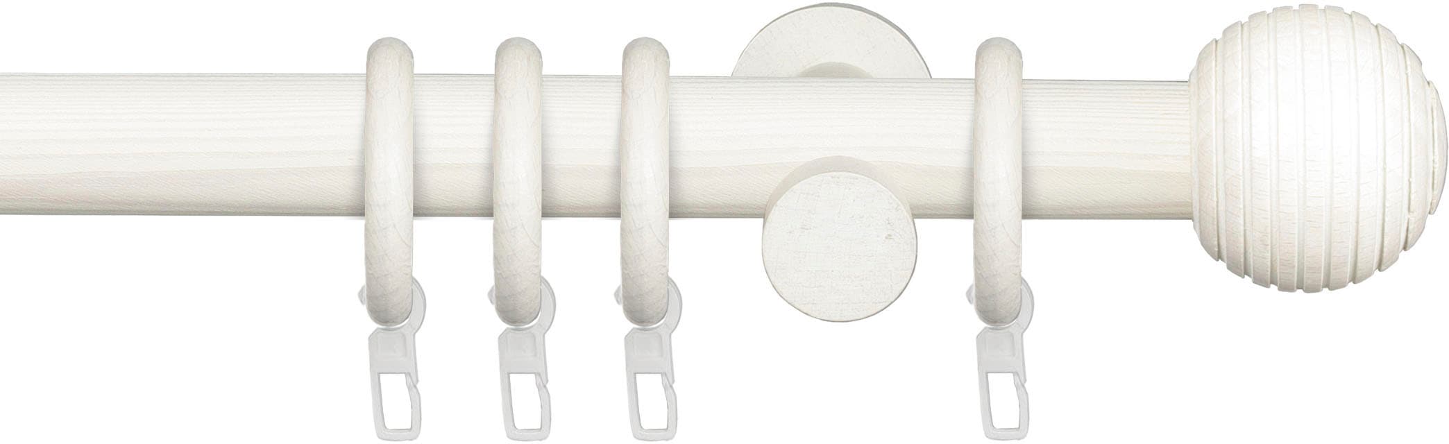 Liedeco Gardinenstange »Stilgarnitur 28 mm Kugel-Streifen«, 1 läufig-läufig, Fixmaß, Gardinenstange Komplett