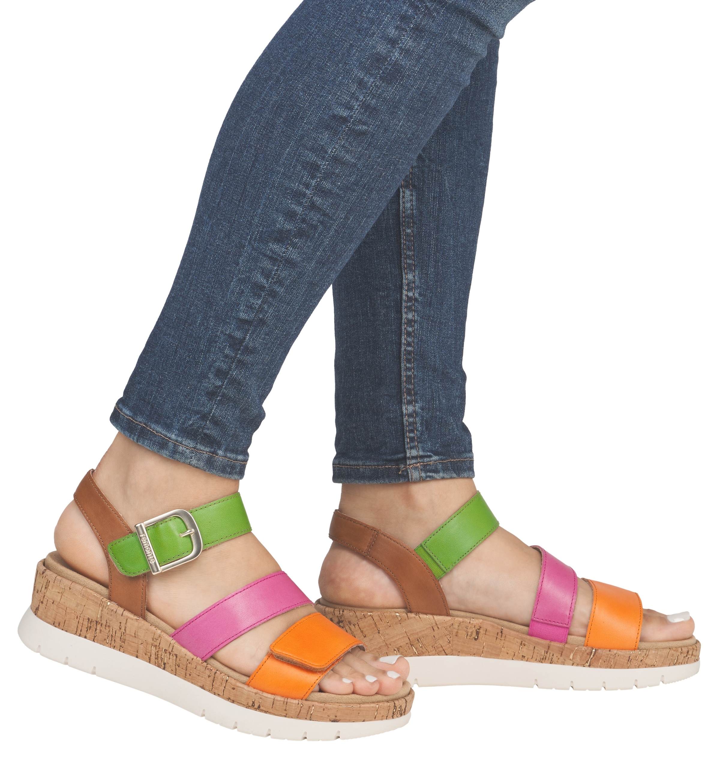 Remonte Keilsandalette, Riemchensandale, Sommerschuh, Bequemschuh mit Zierschnalle