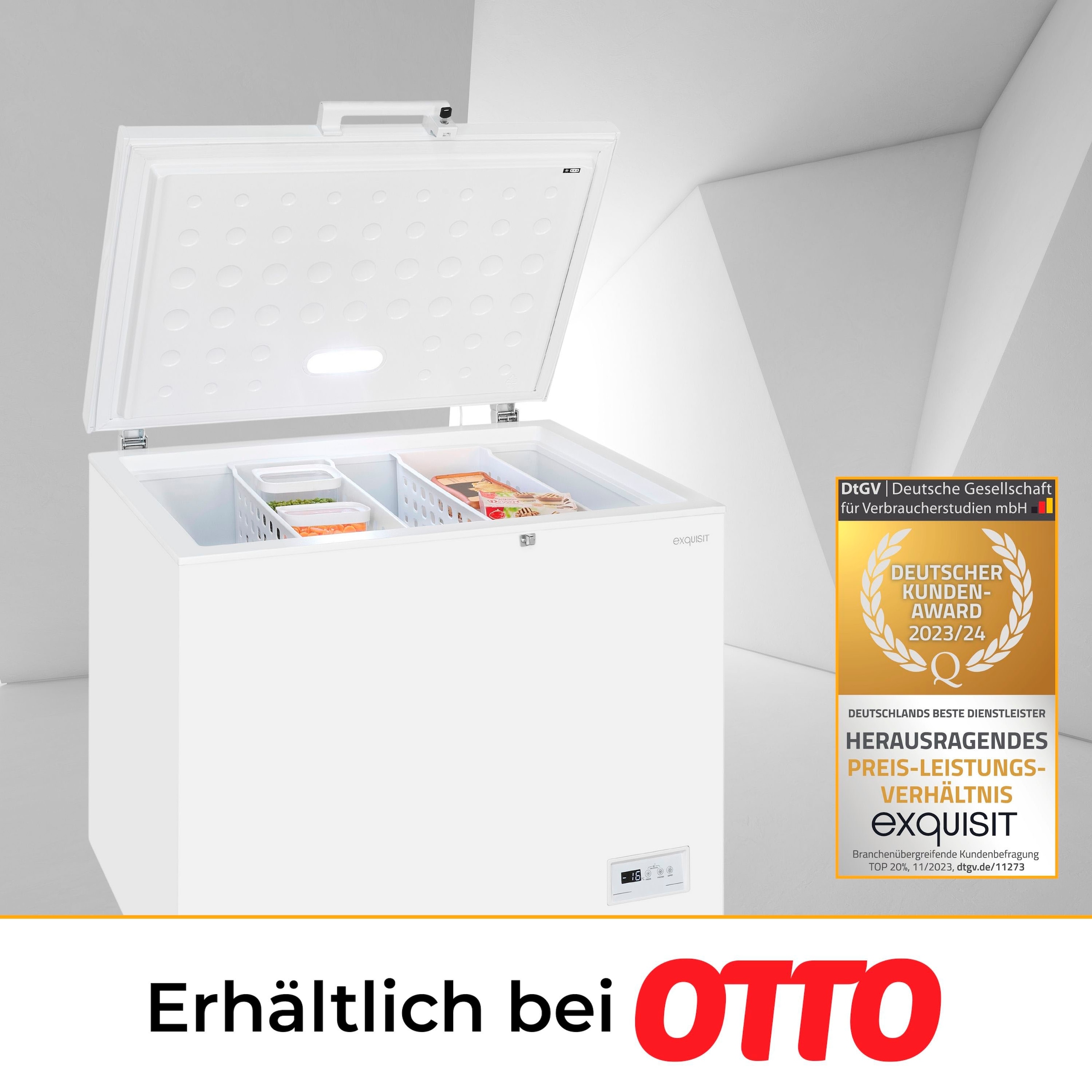 exquisit Gefriertruhe »GT265-HE-040D«, 84,5 cm hoch, 96 cm breit