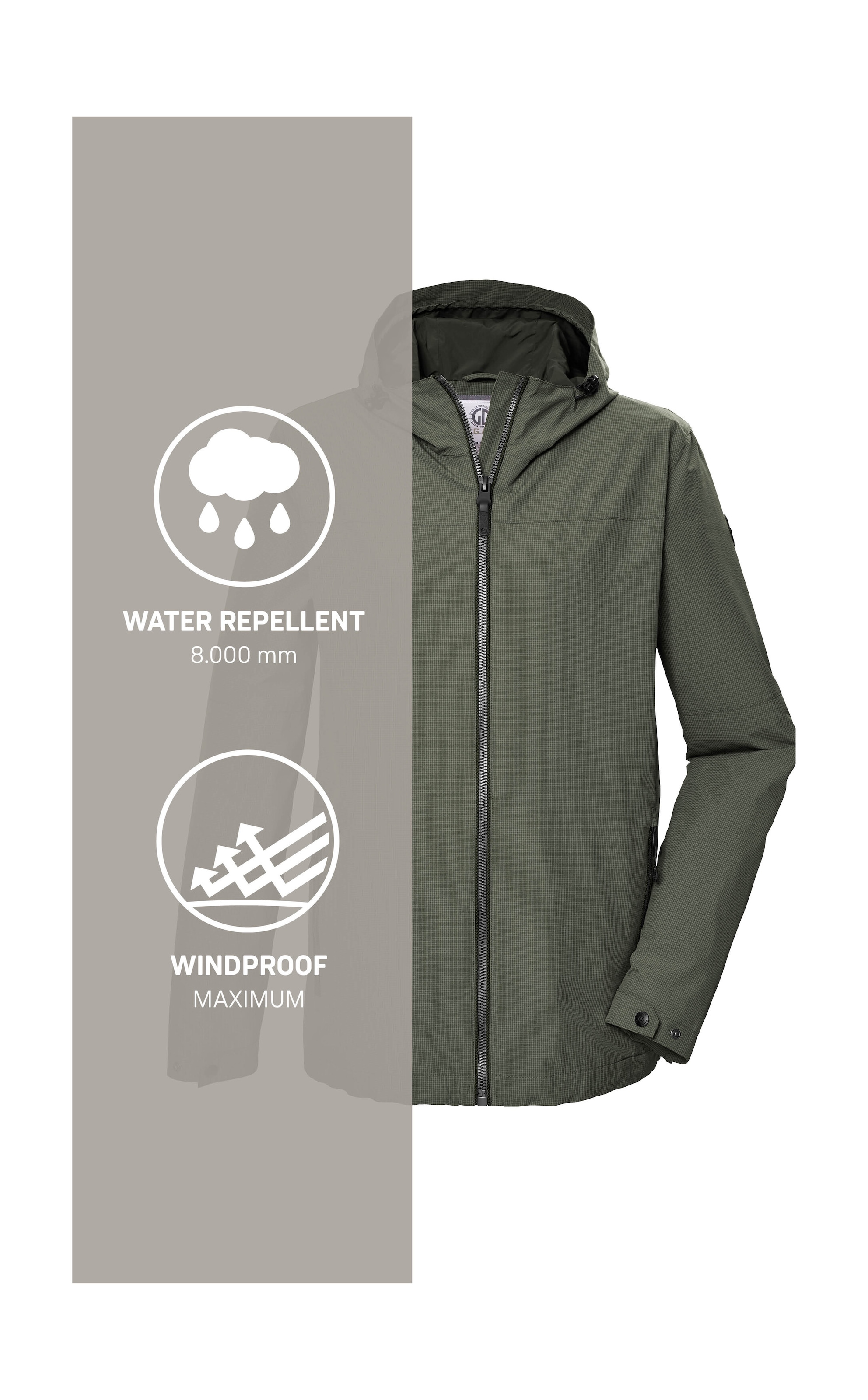 G.I.G.A. DX by killtec Funktionsjacke »GS 80 MN JCKT«, Herrenjacke wasserdicht 8.000 mm, Kapuze, verstellbar