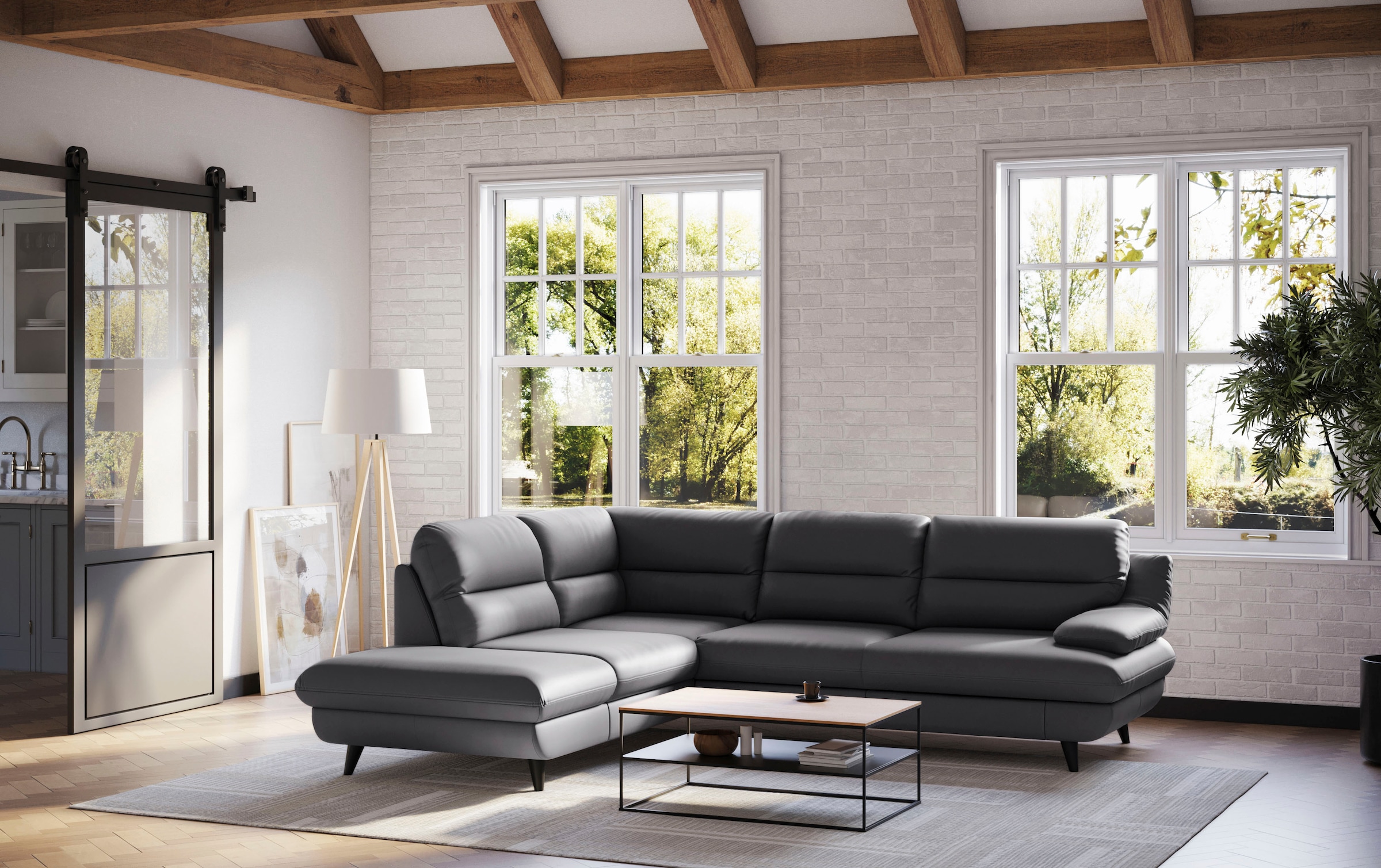 COTTA Ecksofa »Pike L-Form, B: 266 cm« optional Schlaffunktion & Bettkasten