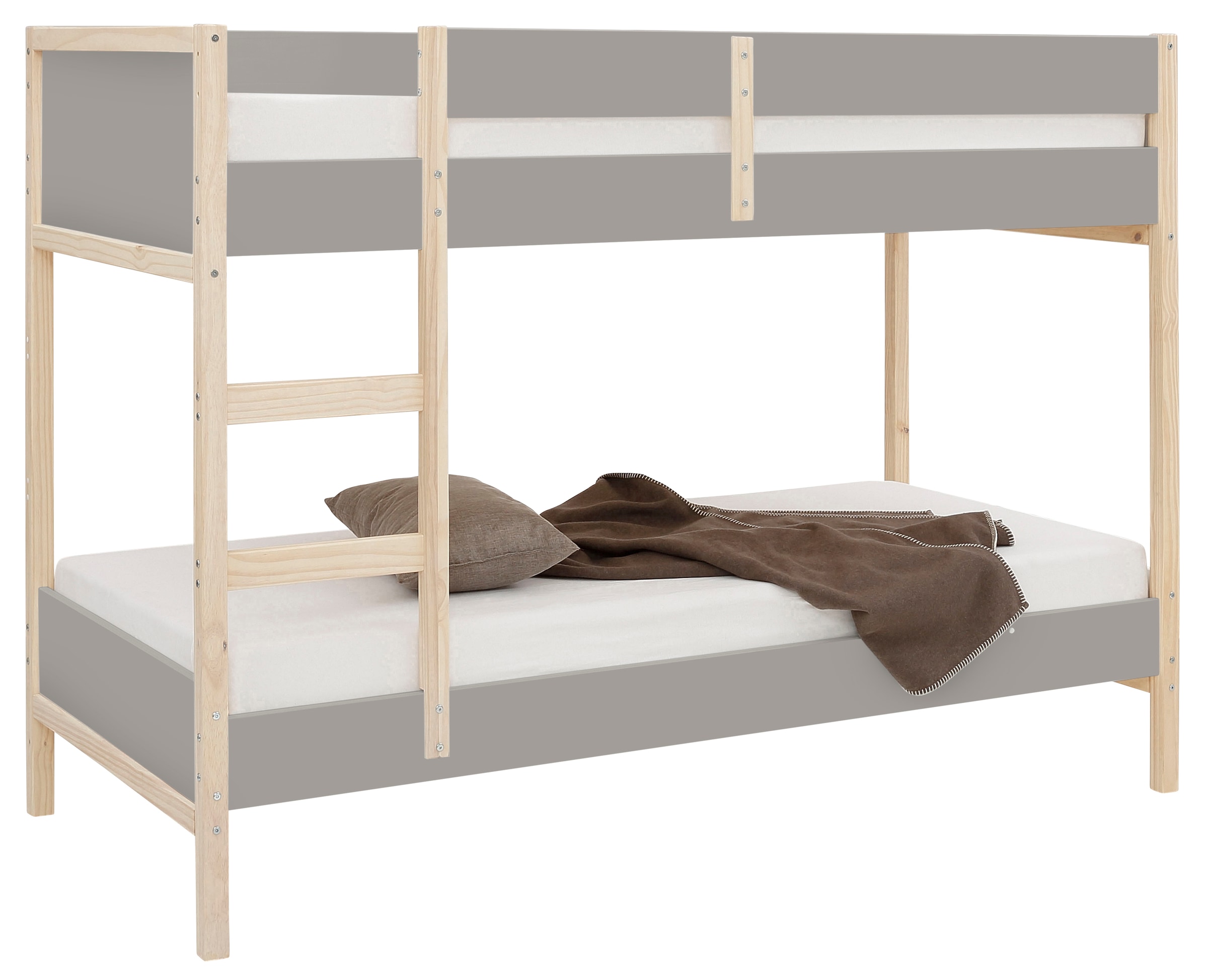 Lüttenhütt Etagenbett »Janne«, Kiefernholz, Etagenbett, inklusive Holzleiter, Liegefläche 90x200 cm