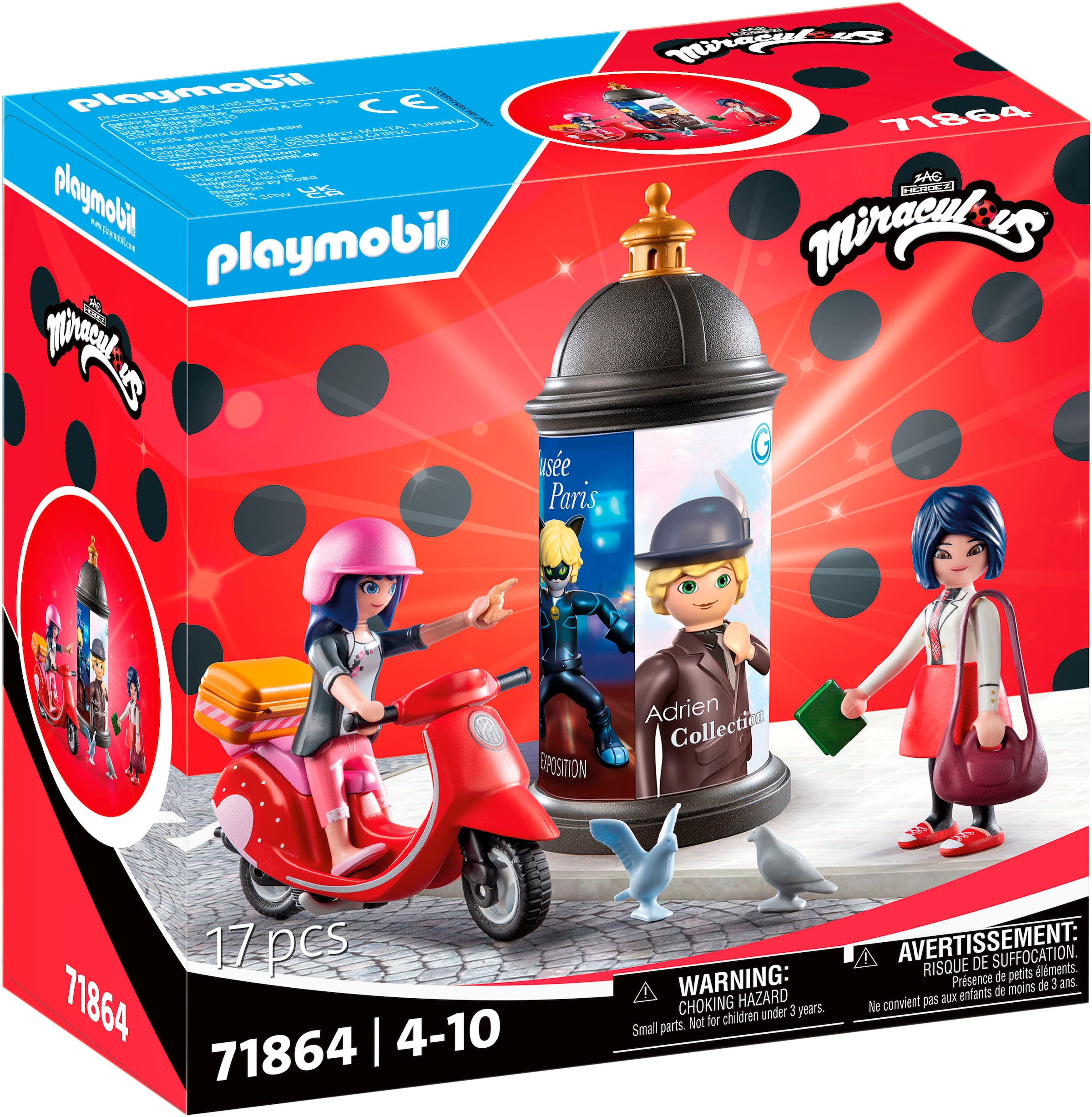 Playmobil® Konstruktions-Spielset »Miraculous: Rollerfahrt durch Paris (71864)«, (17 St.), Made in Europe