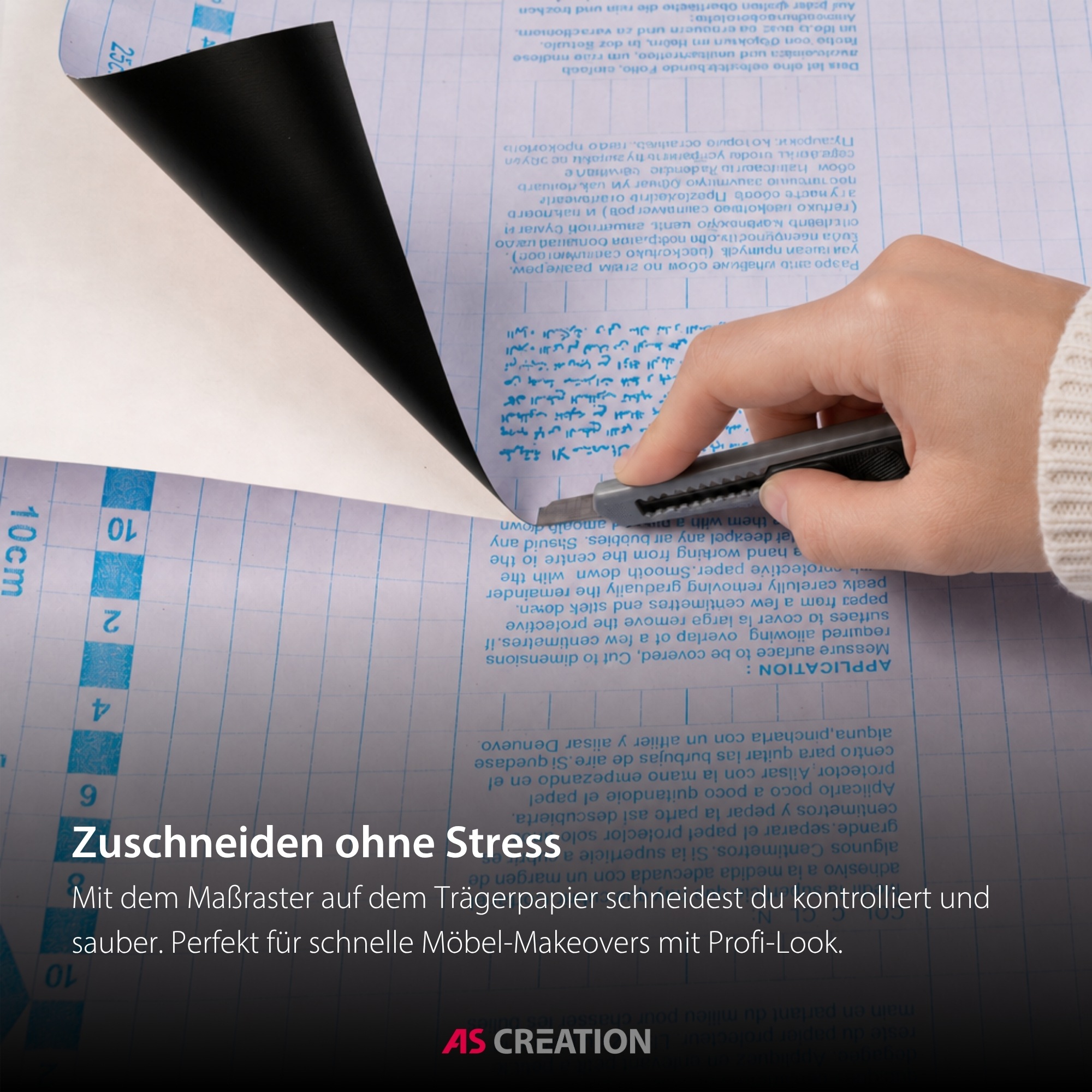 Architects Paper Möbelfolie »Architects Paper Möbelfolie Uni selbstklebend« Selbstklebende PVC-Folie in Uni-Optik mit Schneidraster
