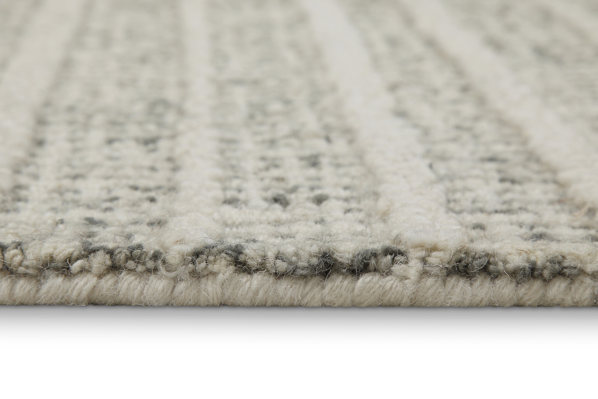 Wecon home Wollteppich »Hamptons FORTYFIVE«, rechteckig, 15 mm Höhe, Läufer, Schurwolle, Kurzflor, Wohn- & Schlafzimmer, elegant, Streifen