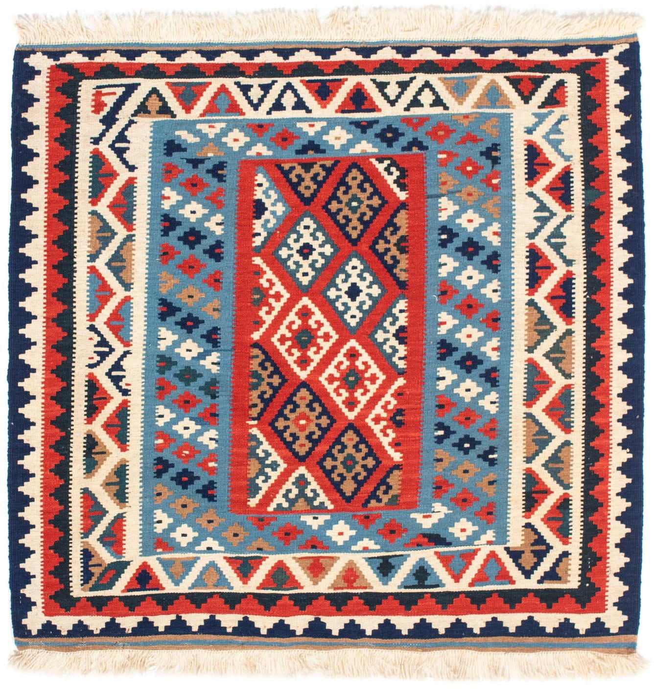 morgenland Wollteppich »Kelim - Oriental quadratisch - 104 x 100 cm - mehrfarbig«, quadratisch, Wohnzimmer, Einzelstück