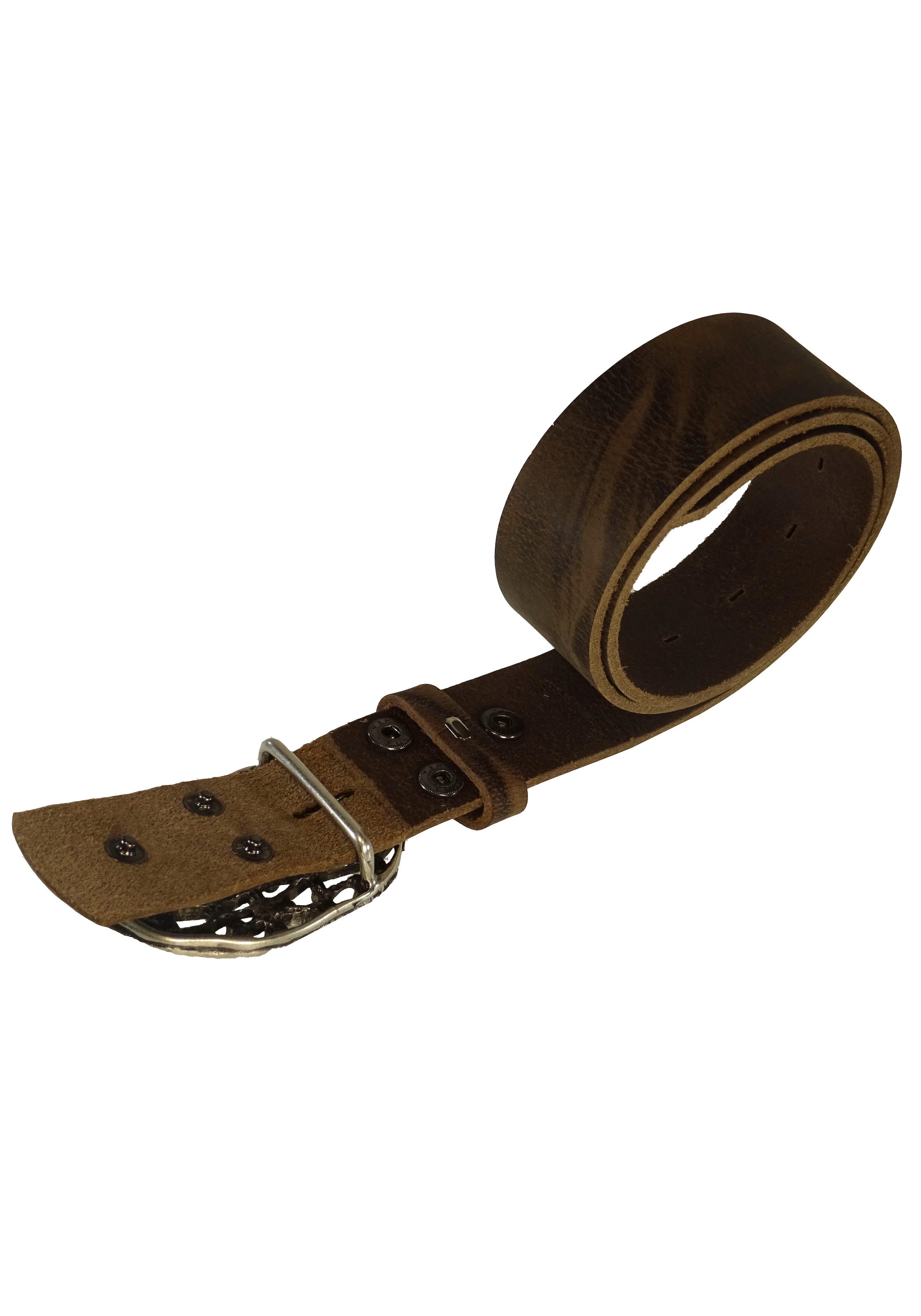 RETTUNGSRING by showroom 019° Ledergürtel, mit austauschbarer Schließe »Welle Oval Mit Strass Weiß«, 4cm