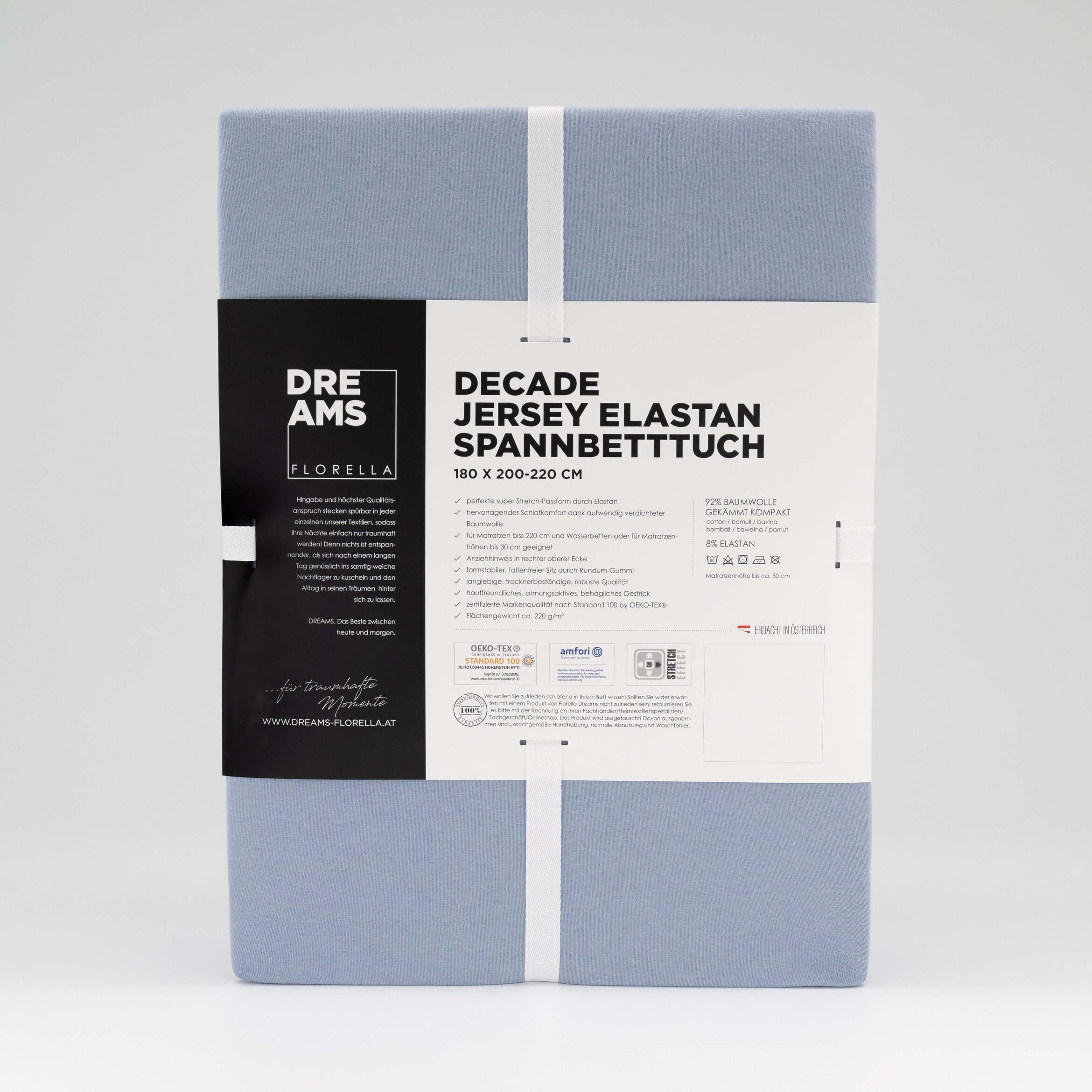 Florella Spannbettlaken »Decade Jersey Elastan, mit Rundum-Gummi«, für Matratzenhöhe bis 30 cm geeignet