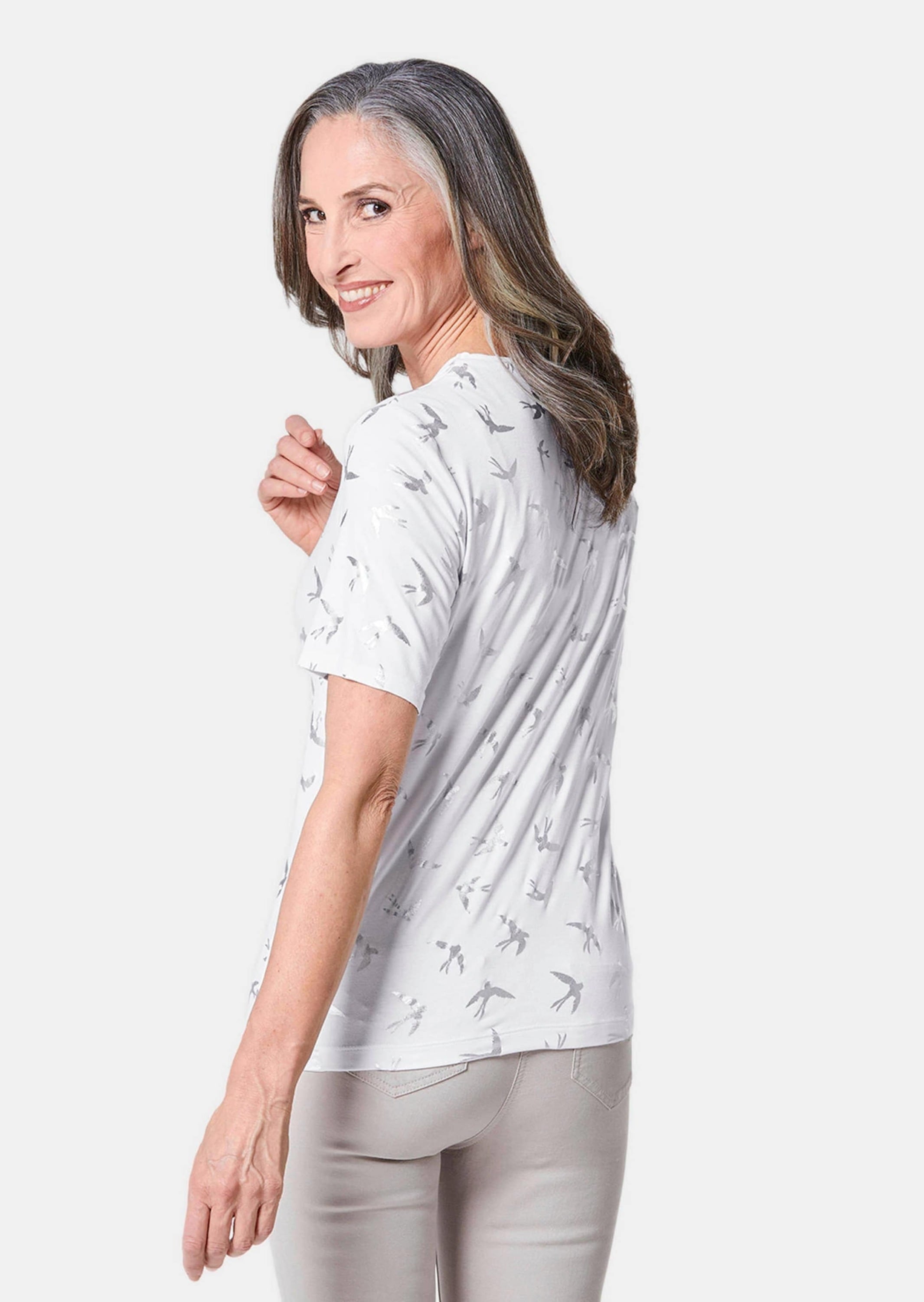 GOLDNER Print-Shirt »Topmodisches Shirt mit glänzendem Druck«