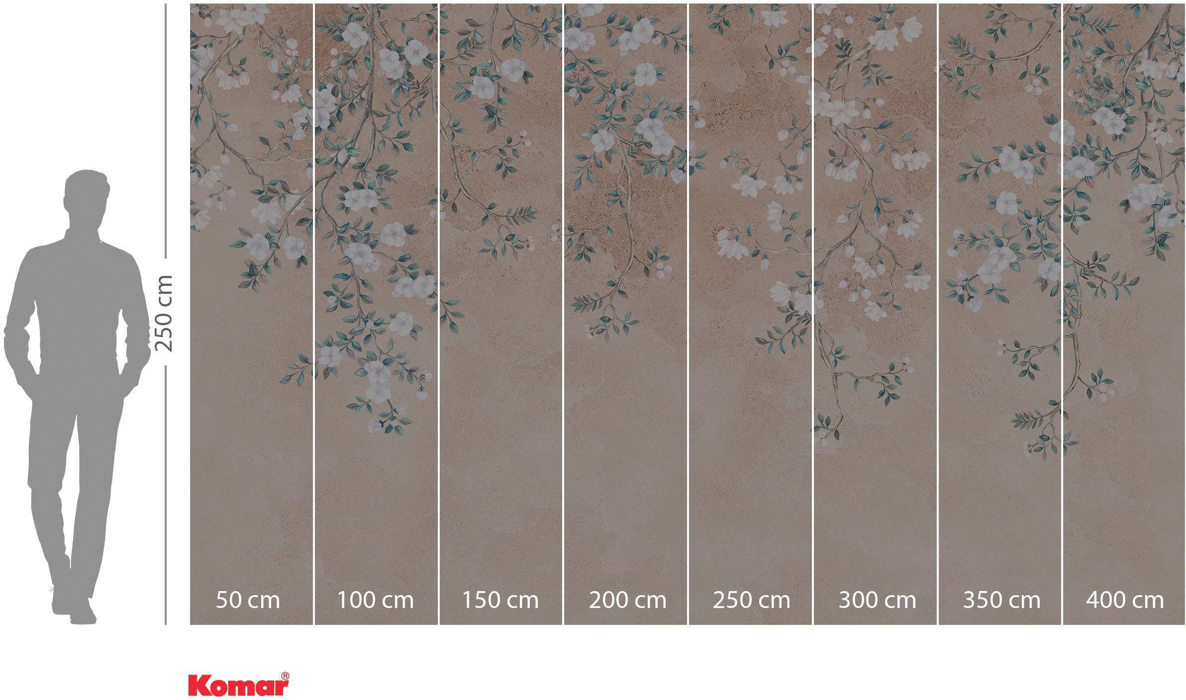 Komar Vliestapete »Digitaldruck Vlies - Hanging Hanami - Größe 400 x 250 cm«, bedruckt, Wohnzimmer, Schlafzimmer