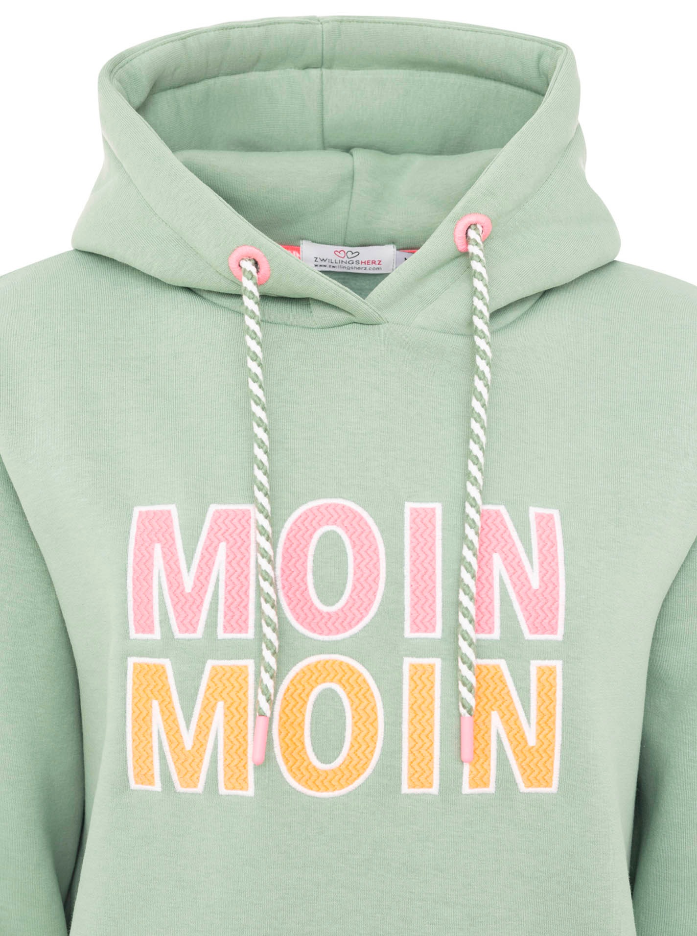 Zwillingsherz Hoodie »"Moin Moin"«, auffälliges Front Logo, Anker am Arm, Kapuze mit Kordel, Kängurutasche
