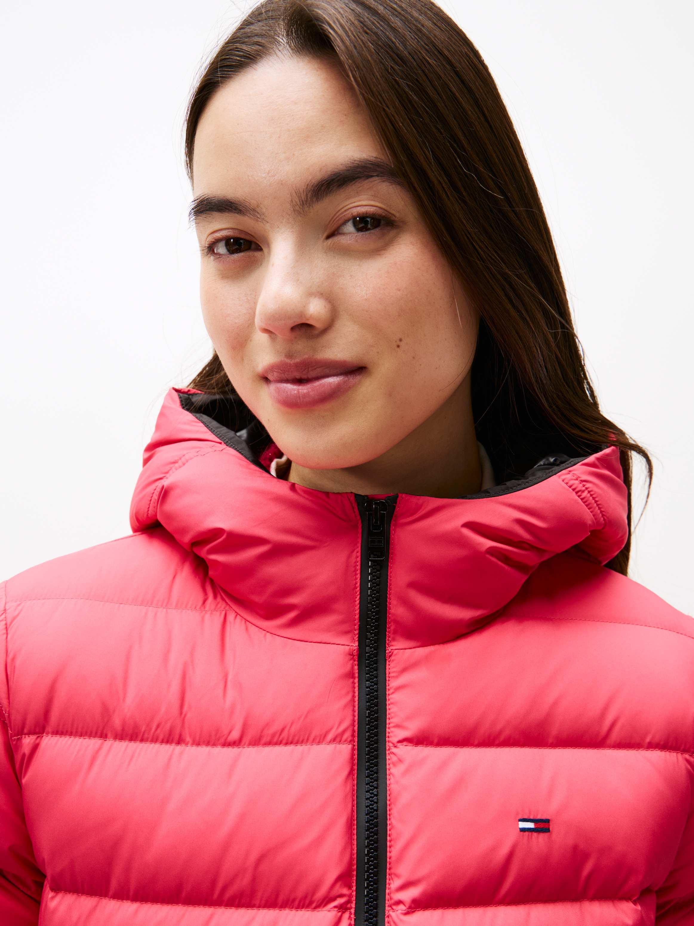 Tommy Jeans Steppjacke »TJW SLIM HOOD PRNT DOWN JCKT EXT«, mit Kapuze
