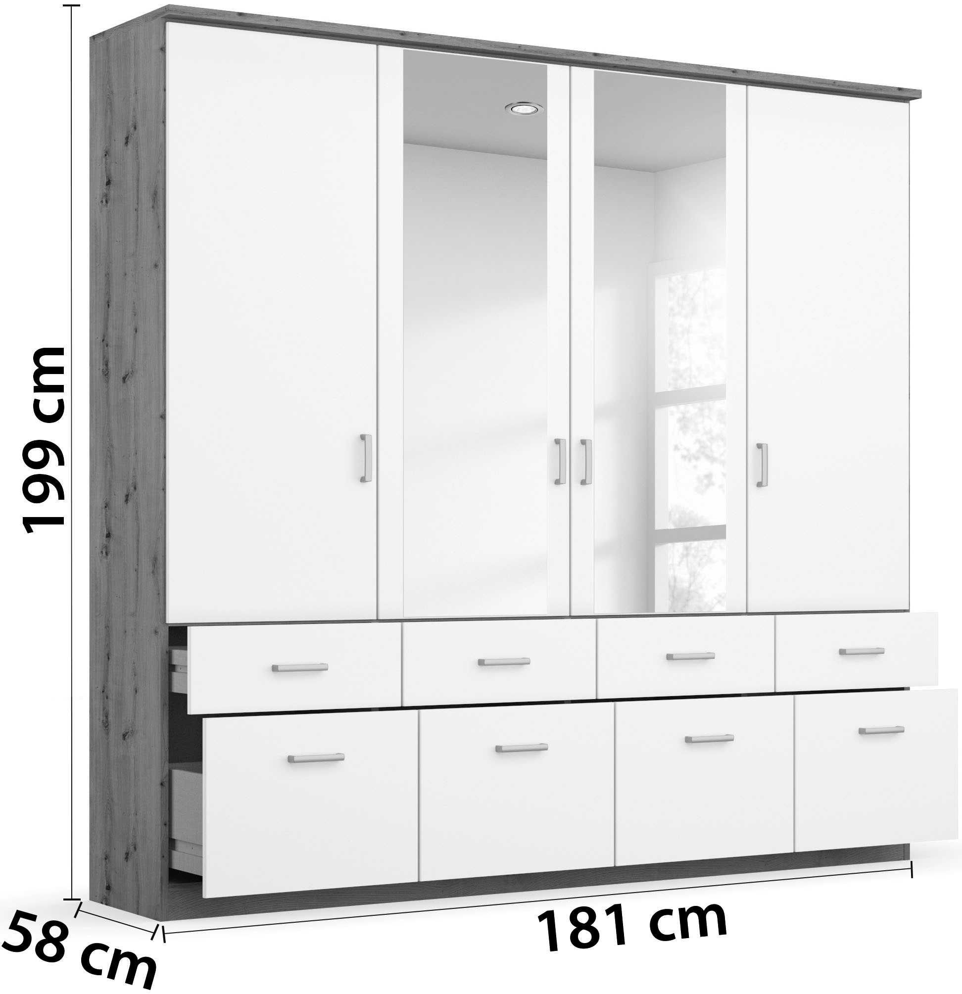 rauch Kleiderschrank »Kleiderschrank Schrank Garderobe deckenhoher Schrank BREMEN«, in vielen Farben und Ausführungen MADE IN GERMANY
