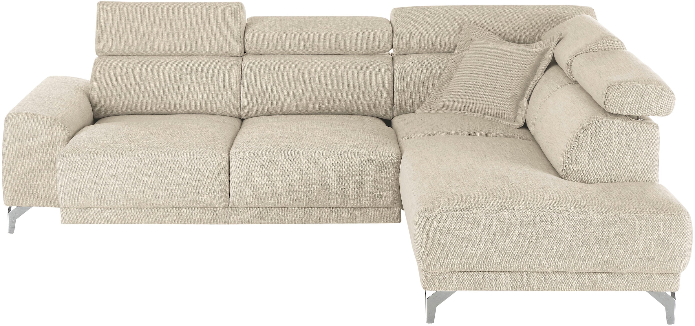 3C Candy Ecksofa »Greve Sofa immer mit manuelle Kopfteilverstellungen, modern, elegant«, wahlweise motorischer Sitzvorzug, bequem und zeitlos, L-Form
