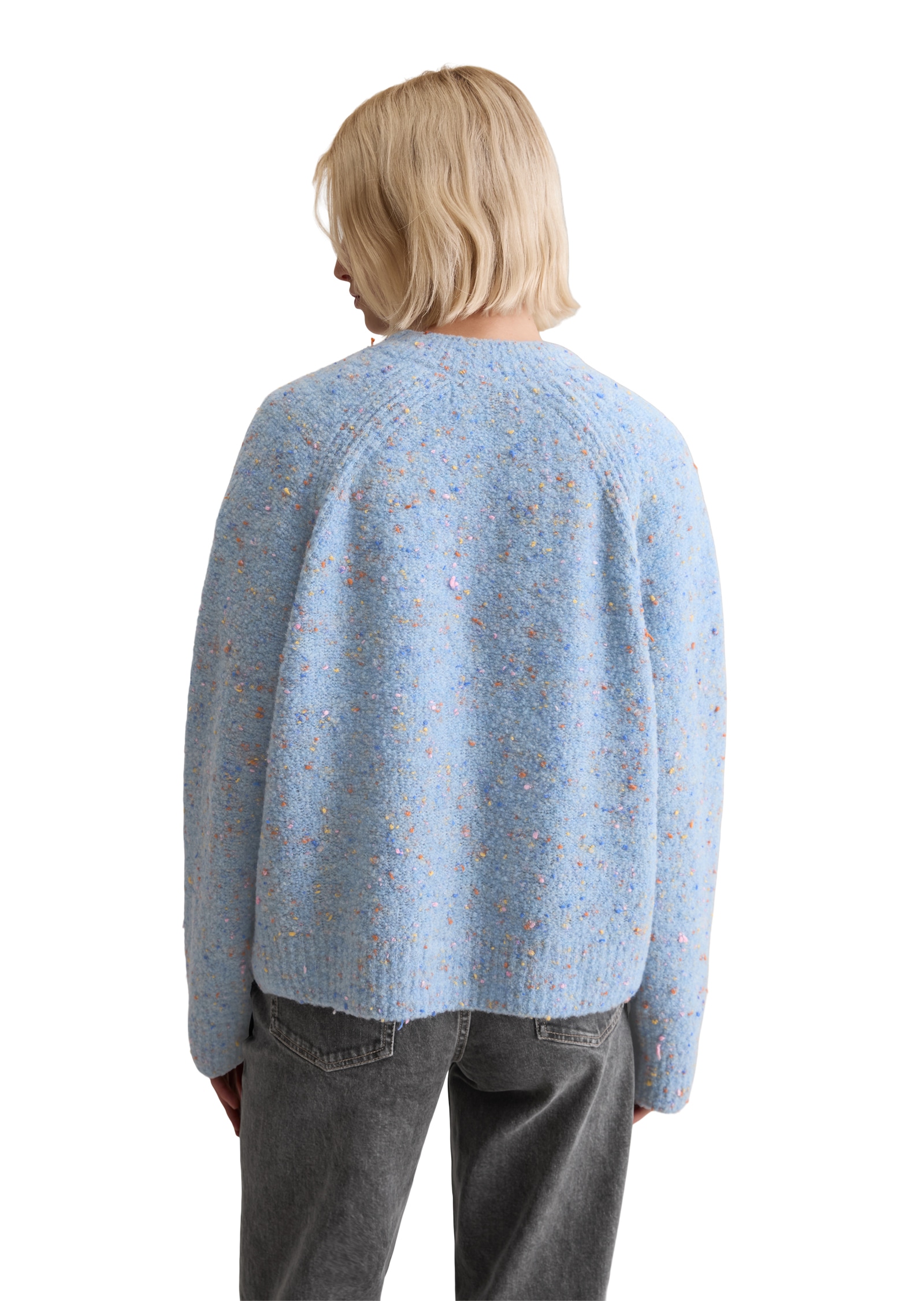 Marc O'Polo DENIM Strickjacke Bouclé, relaxed fit, aus Schurwolle-Viskose-Mix