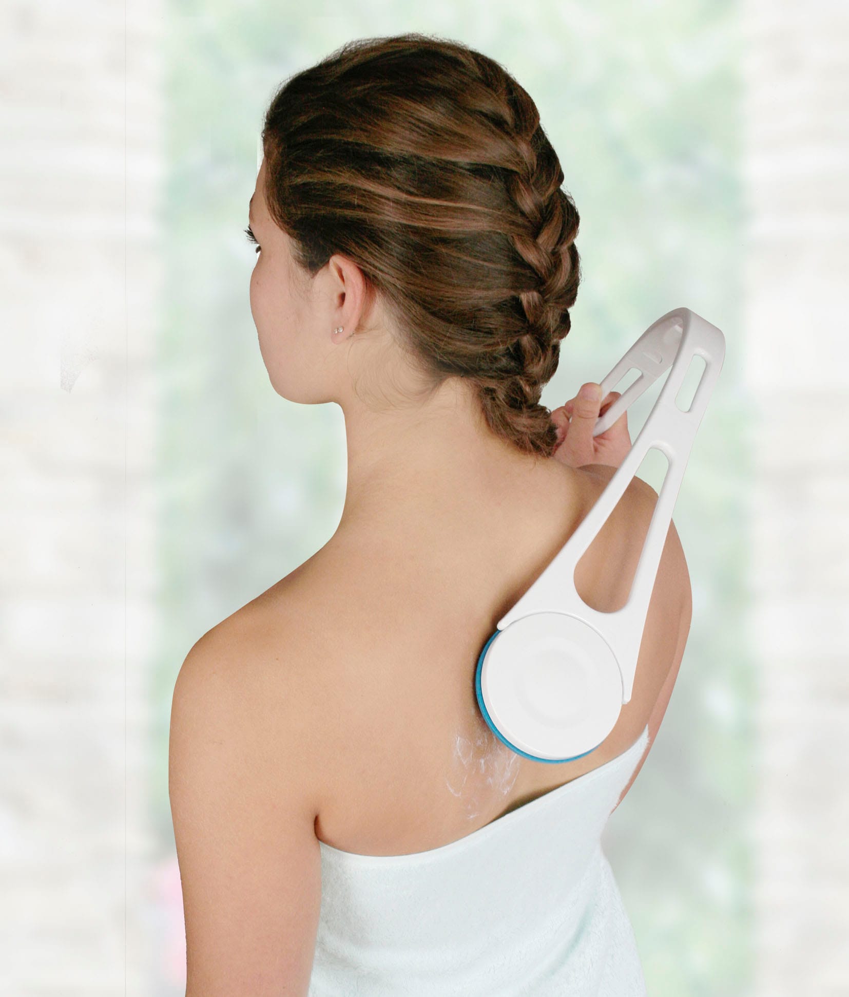 Hydas Rückencremer »Easy Free mit teilbarem U-Griff, erreicht mühelos alle Körperpartien«, Für Bodylotion, Sonnencreme, Duschgel. Mit extra Duschschwamm
