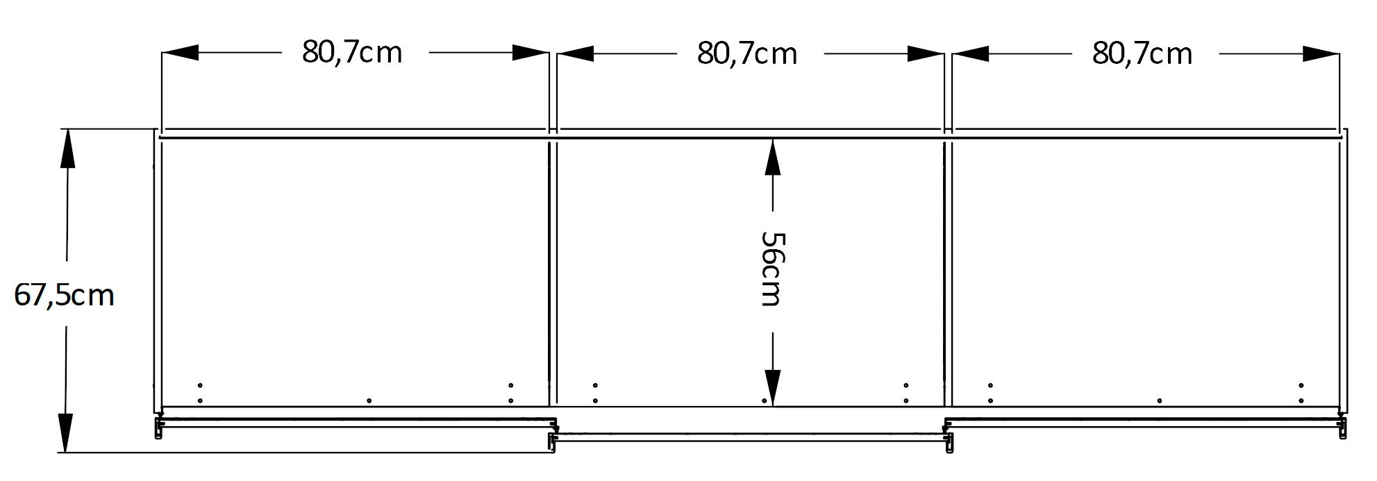 STAUD Schwebetürenschrank »Sinfonie Plus, edles Design in hochwertiger Qualität, Made in Germany« Mittelband in Mattglas und vier verschiedenen Ausstattungsvarianten