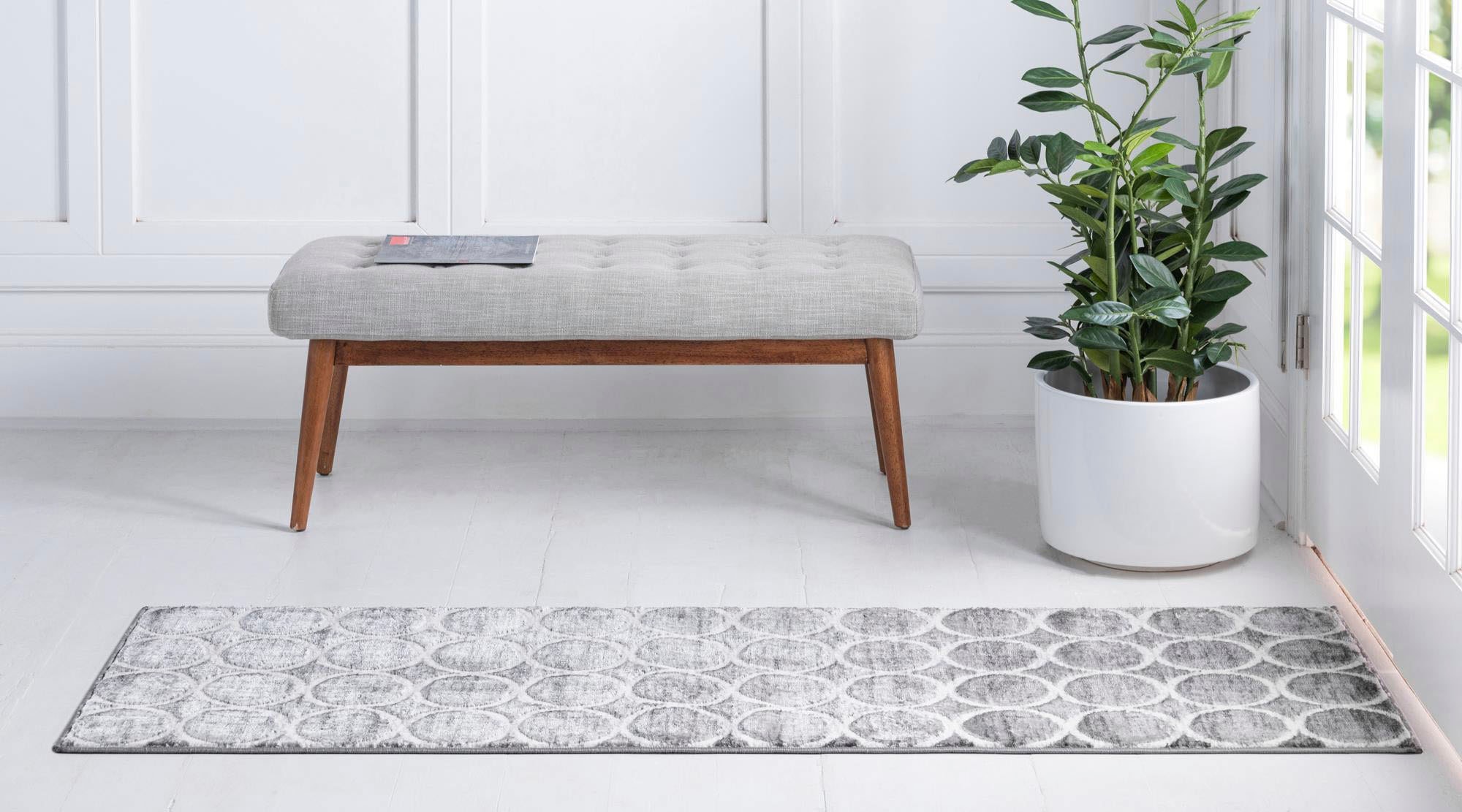 Myflair Möbel & Accessoires Läufer »Titan Trellis«, rechteckig, 13 mm Höhe, Teppich-Läufer, Kurzflor, gewebt, modernes Design, Motiv Kreise
