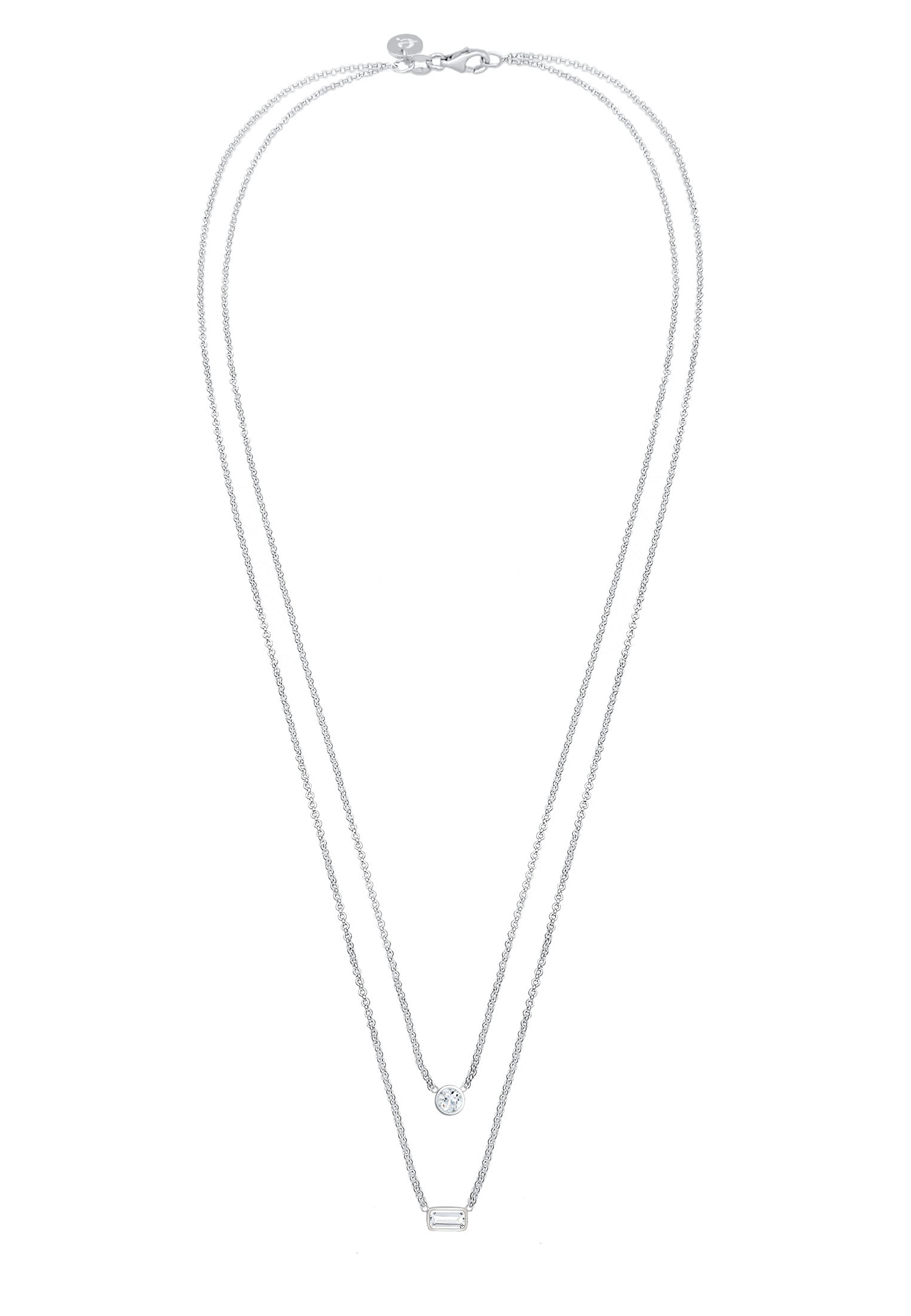 Elli Premium Silberkette »Halskette Layer mit Topas Edelstein 925 Sterling Silber«