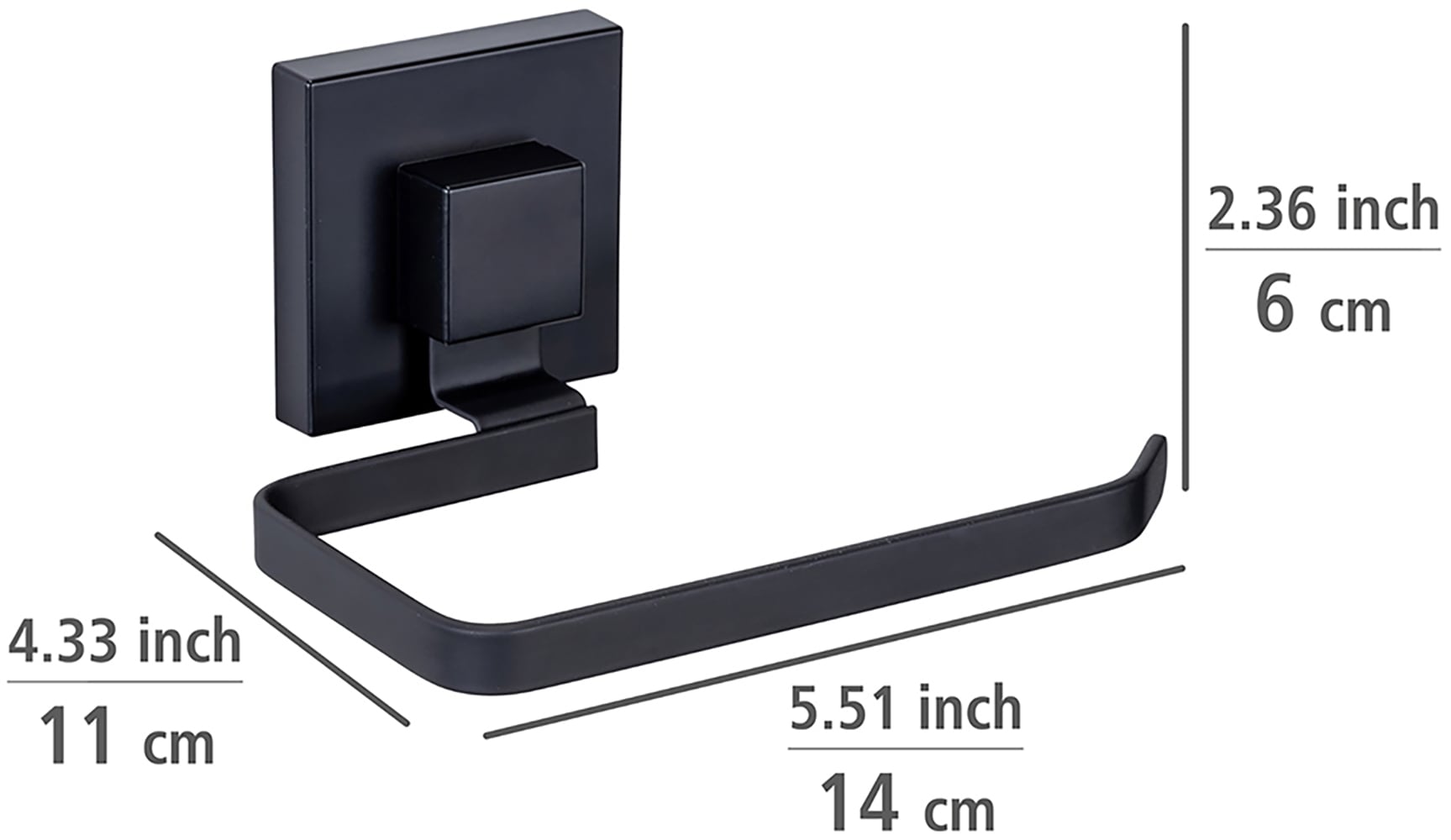 WENKO Toilettenpapierhalter »Vacuum-Loc® Modell Quadro«, aus Edelstahl, Befestigen ohne Bohren