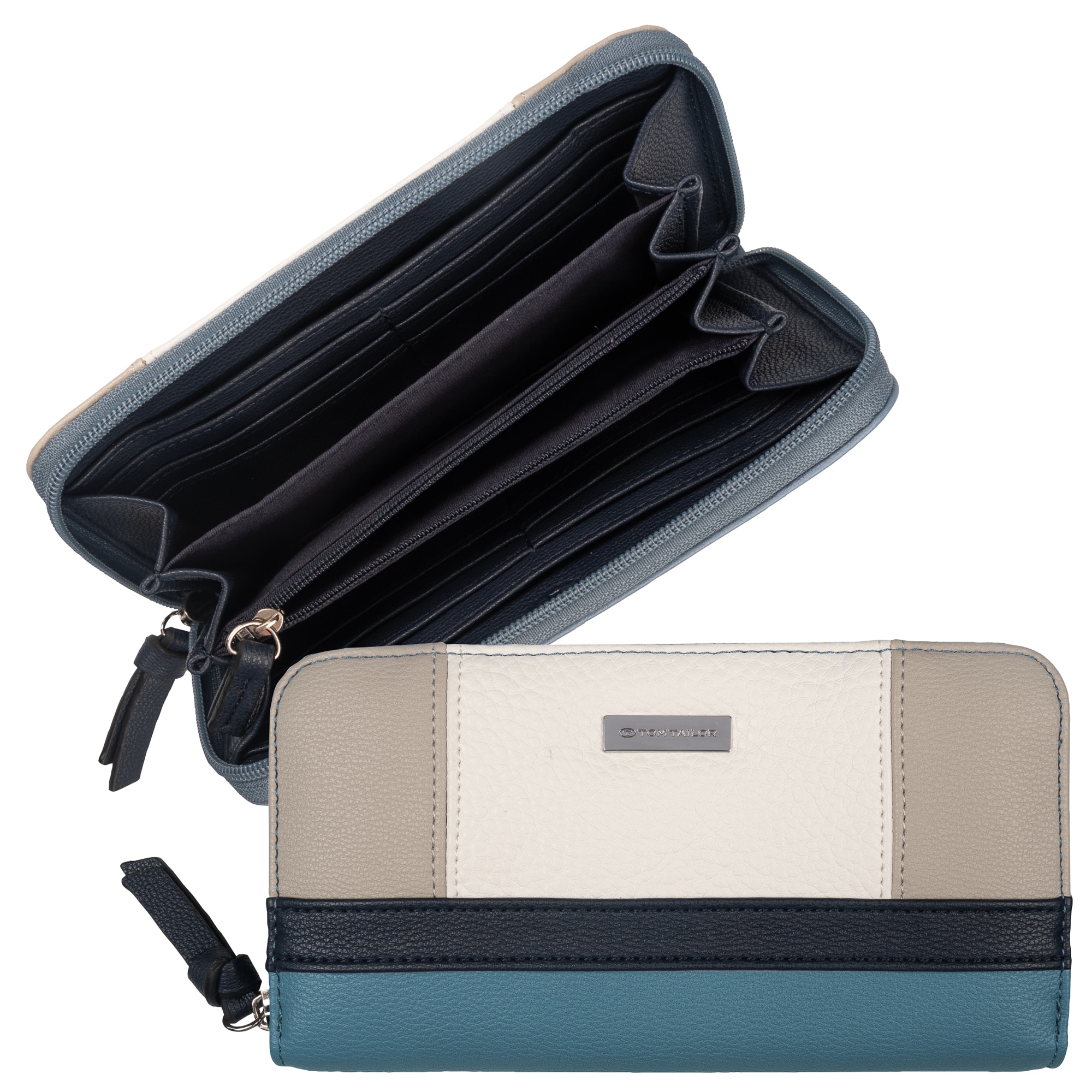 TOM TAILOR Geldbörse »Juna« aus soft genarbtem ledrigen Material mit glänzenden Metall-Accessoires