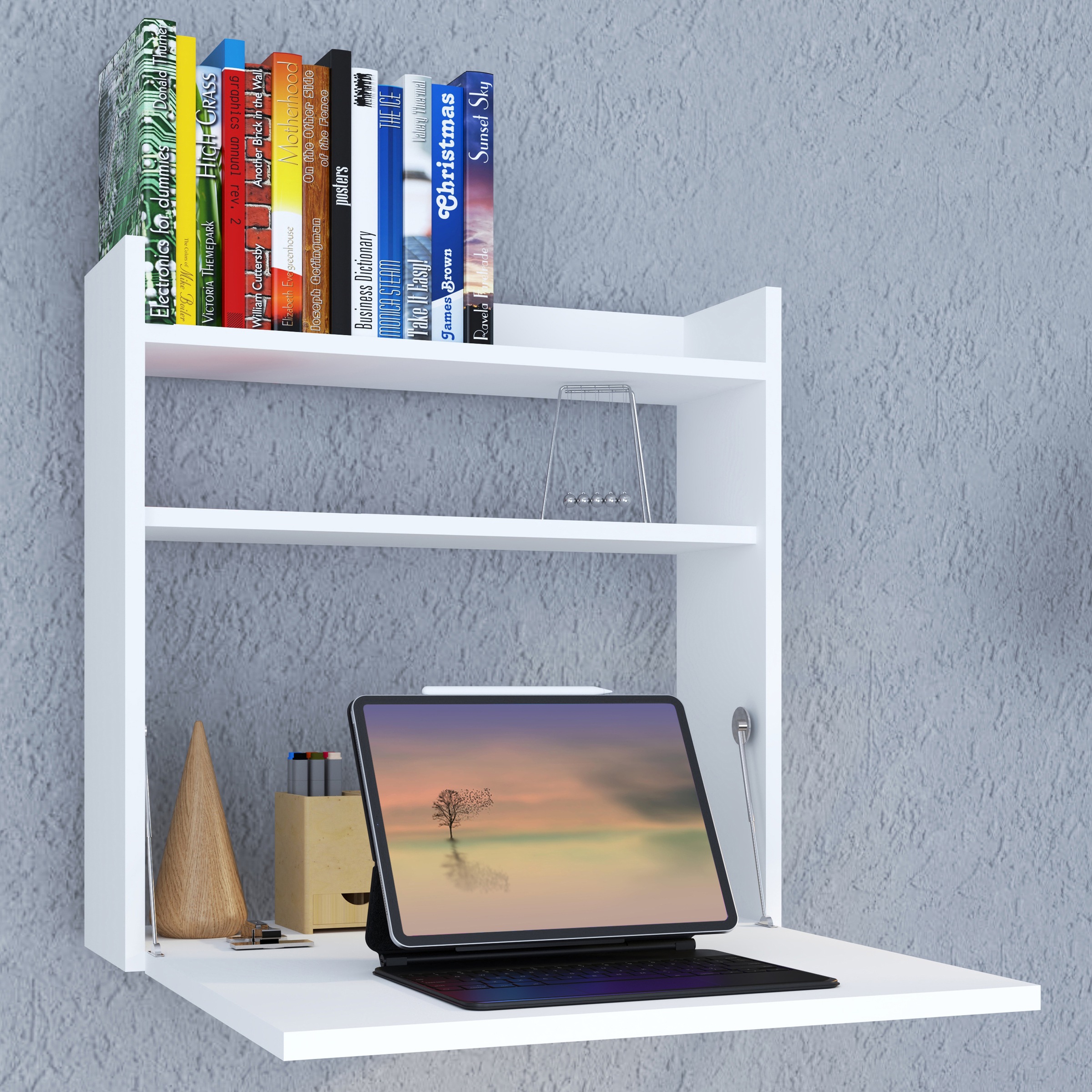 VCM Schreibtisch »VCM Holz Hänge Klapp Schreibtisch Wandschreibtisch Computertisch Ablage Dralis«, (Dralis)
