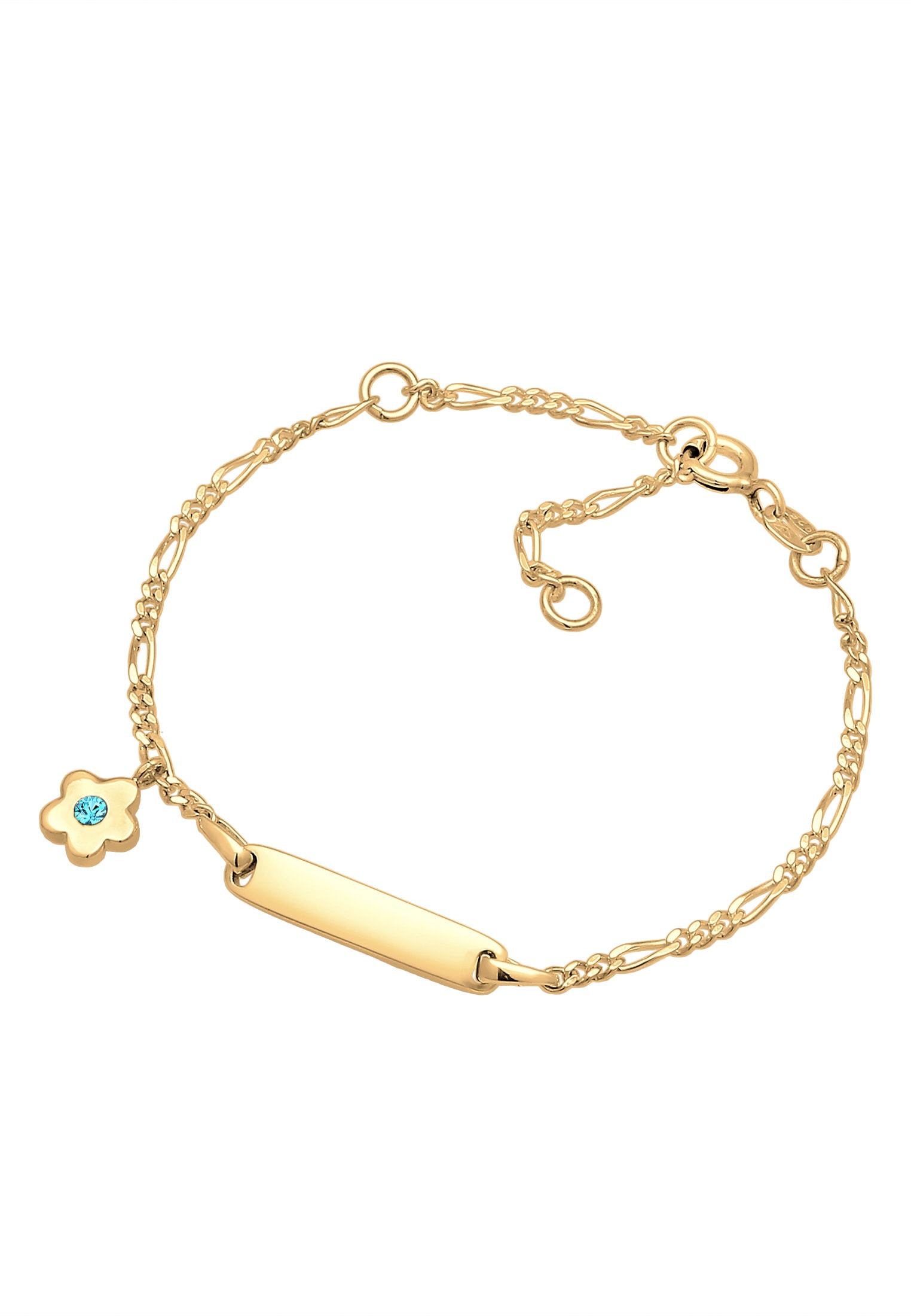 Elli Armkette »Armband Kinder ID-Armband Schild Blume Geburt 925 Silber«