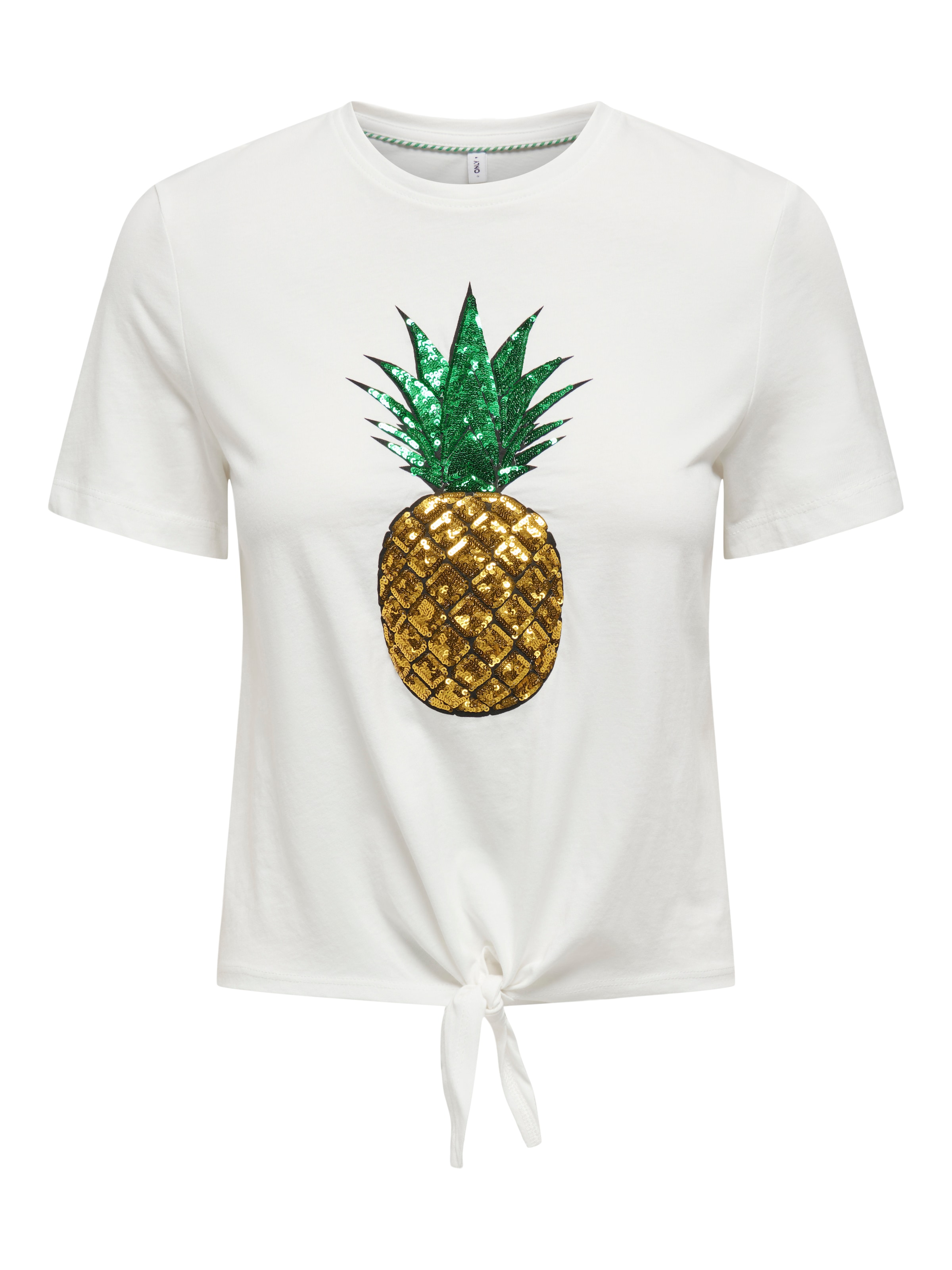 ONLY Kurzarmshirt »ONLKITA LIFE S/S FRUIT KNOT TOP BOX JRS«