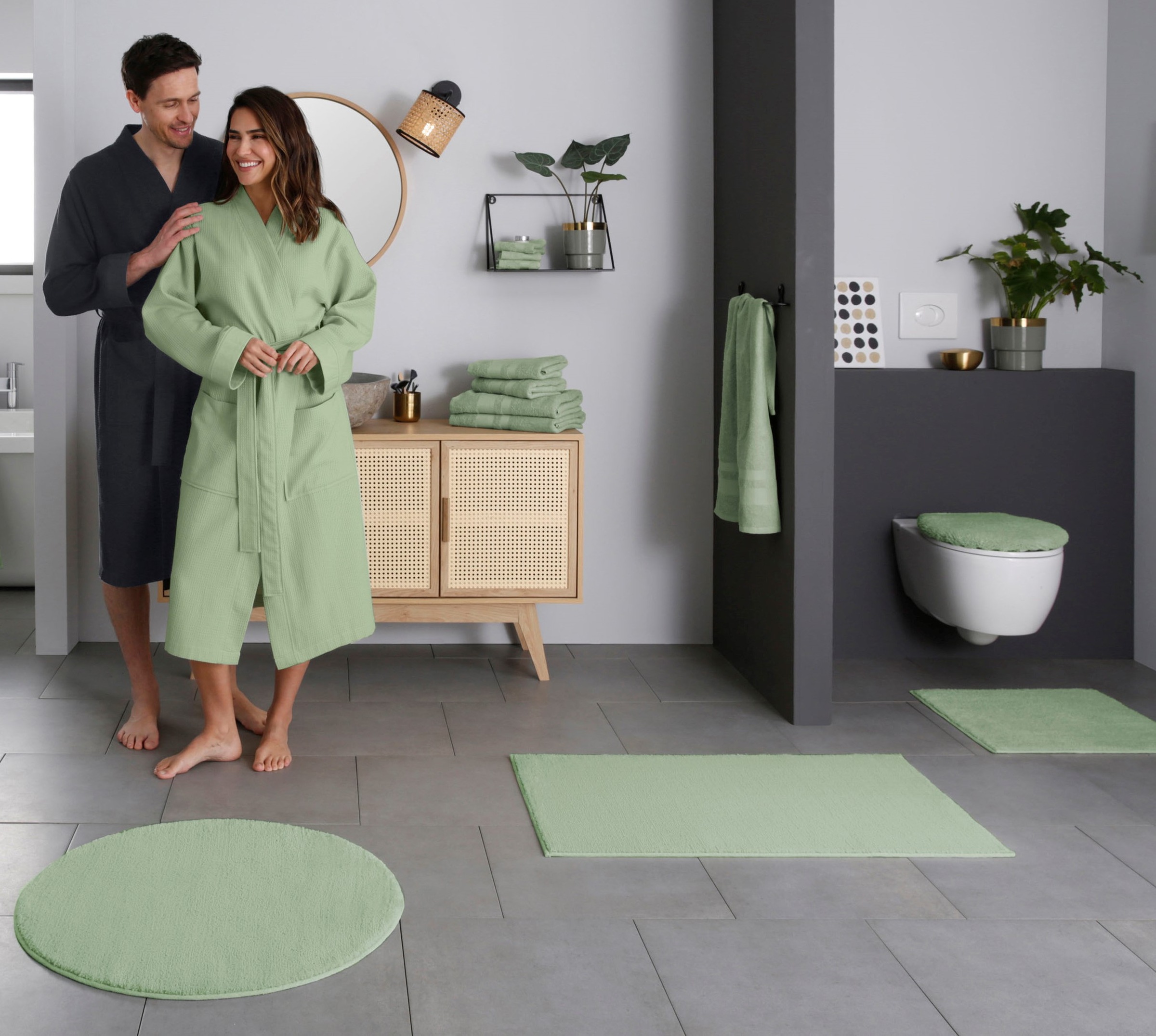 my home Badematte »Vanessa, Badvorleger, Badezimmer Teppich«, rutschhemmend beschichtet, schnell trocknend-fußbodenheizungsgeeignet-strapazierfähig, Badteppich, weiche Haptik, unifarben
