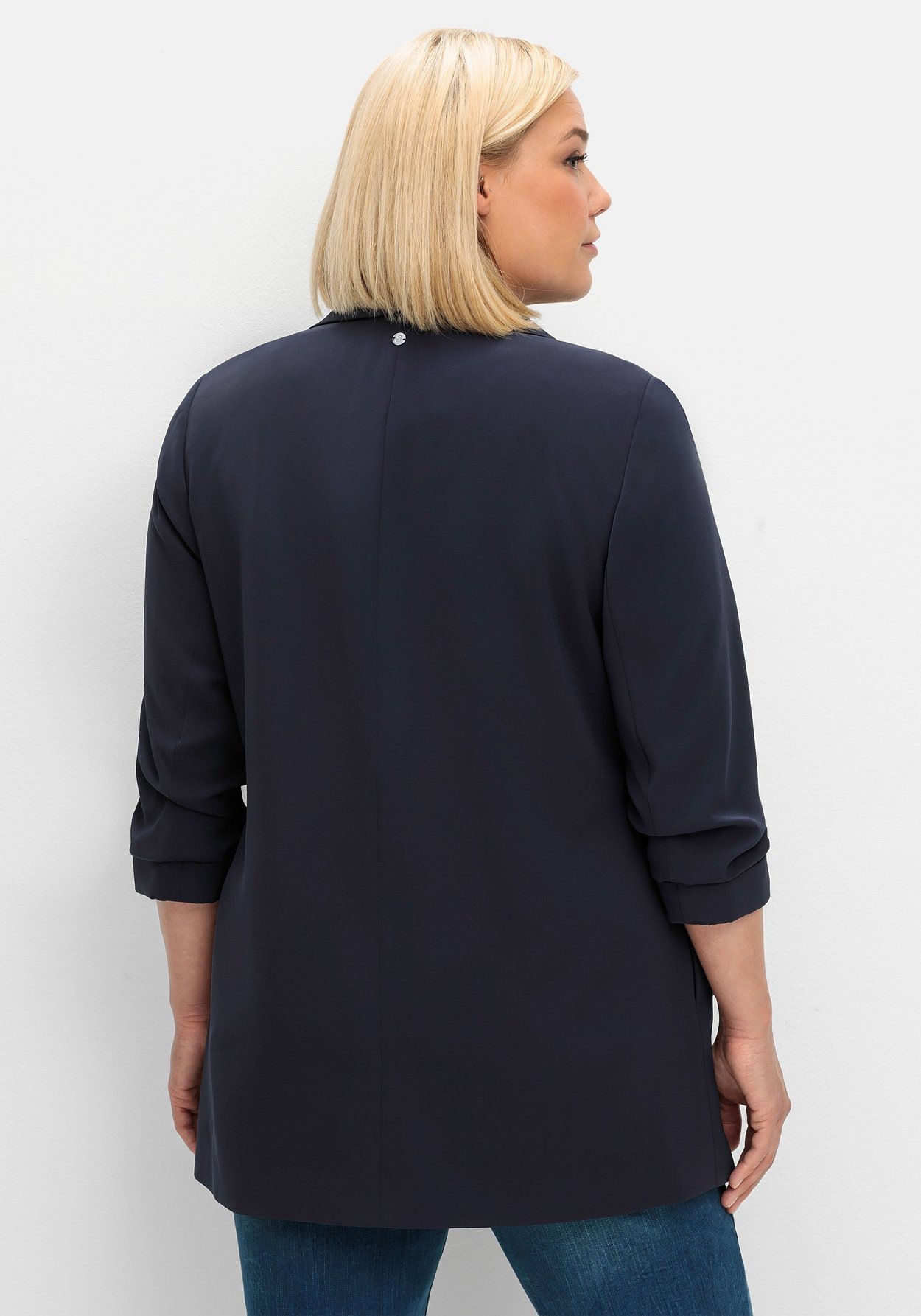 Sheego Longblazer »Blazer mit Schalkragen und gerafftem 3/4-Arm«