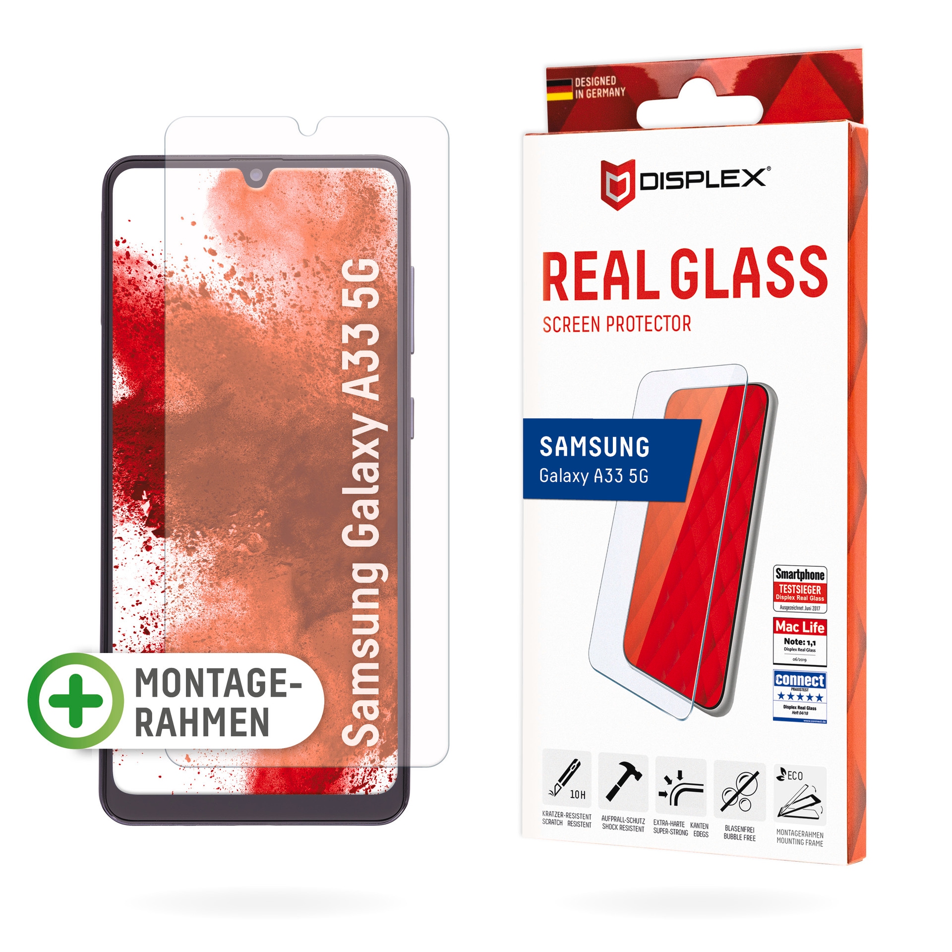 Displex Displayschutzglas »Real Glass - Samsung Galaxy A33 5G«, Displayschutzfolie...