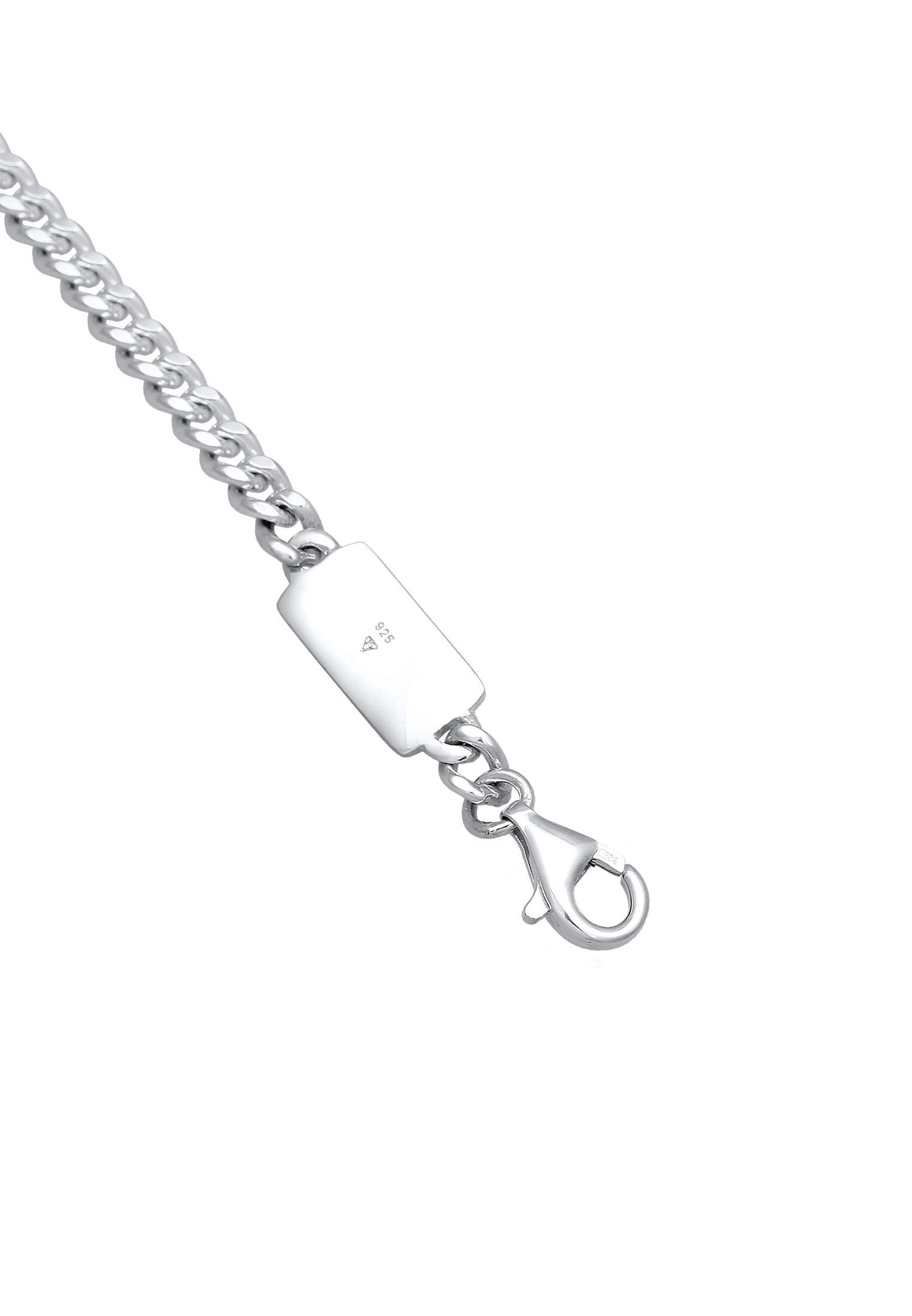 Kuzzoi Silberkette »Halskette Basic Männer Panzerkette Massiv Perlen 925 Silber«