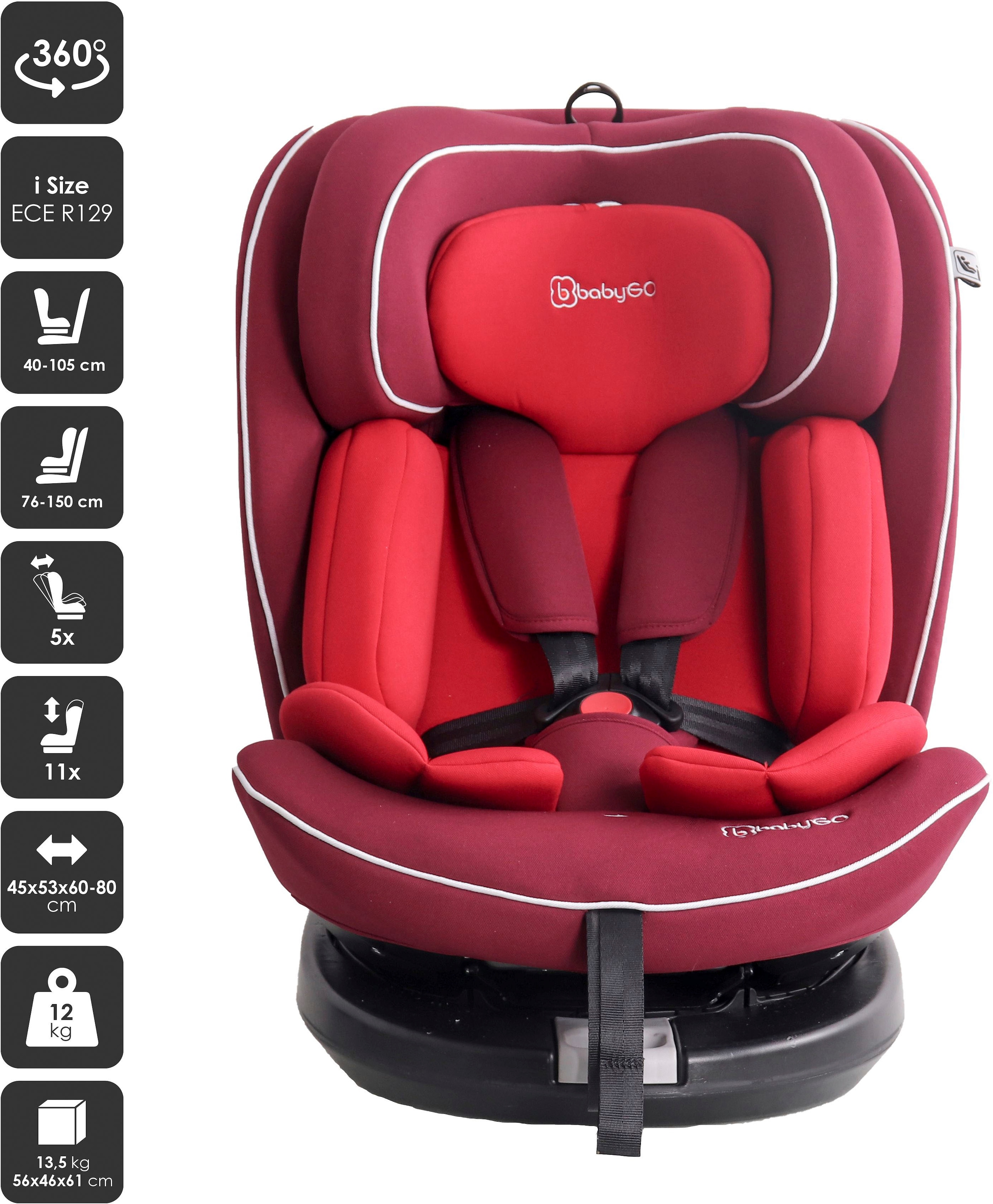 BabyGo Autokindersitz »Nova2 360 I Size«, für Körpergröße von 40-150 cm