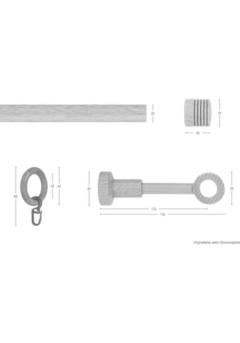 Gardinenstange »Sandri Vollrund, Endknop Sandra«, 1 läufig-läufig, Wunschmaßlänge