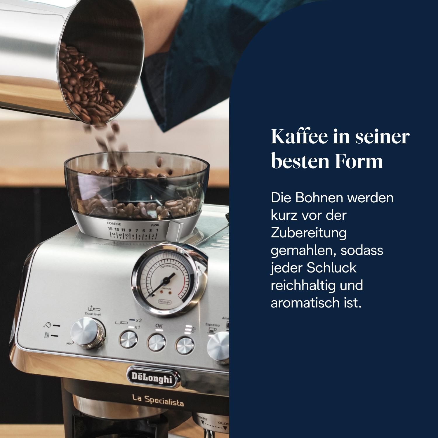 De'Longhi Espressomaschine »La Specialista Arte EC9155 - 4 Rezepte, 8 Mahlgradeinstellungen« 15 Mahlgrade, 3 Temperaturen, Milchschaumdüse