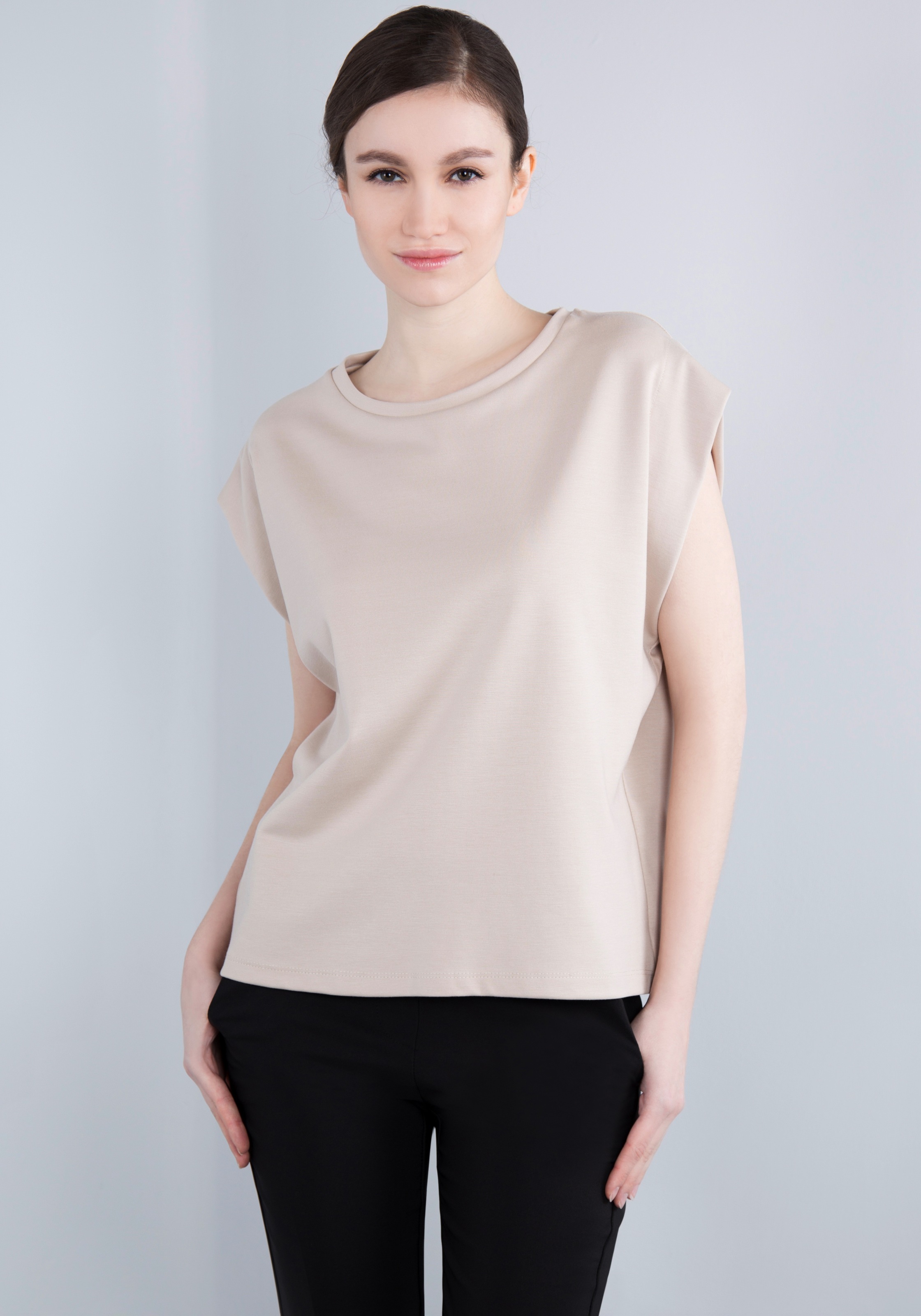 IMPERIAL T-Shirt »Ärmelloses "Punto Milano" Shirt mit eingeschlagen Armlochdetail«