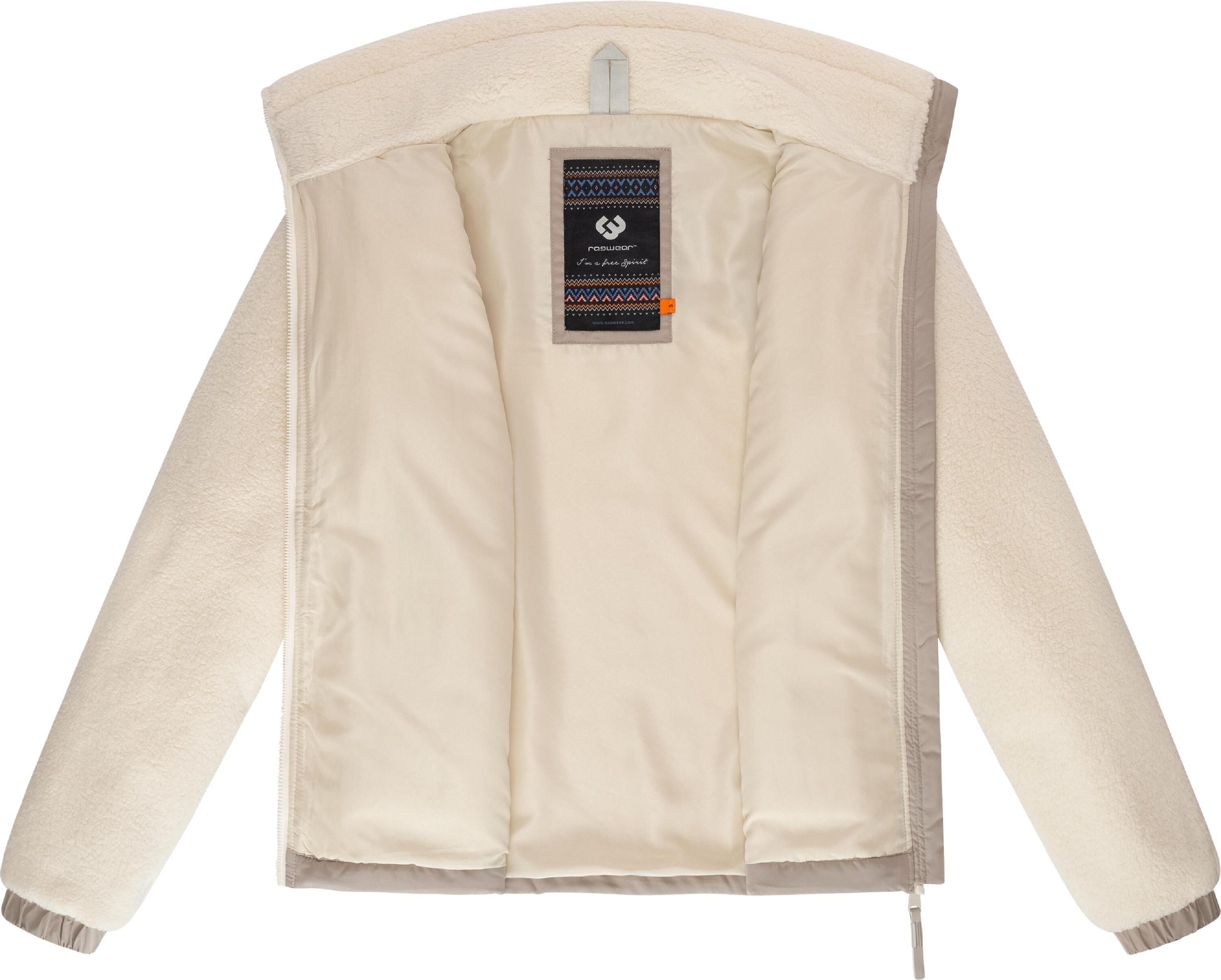 Ragwear Sweatjacke »Plüschjacke Arctika«, Flauschige Übergangsjacke aus Teddyfleece