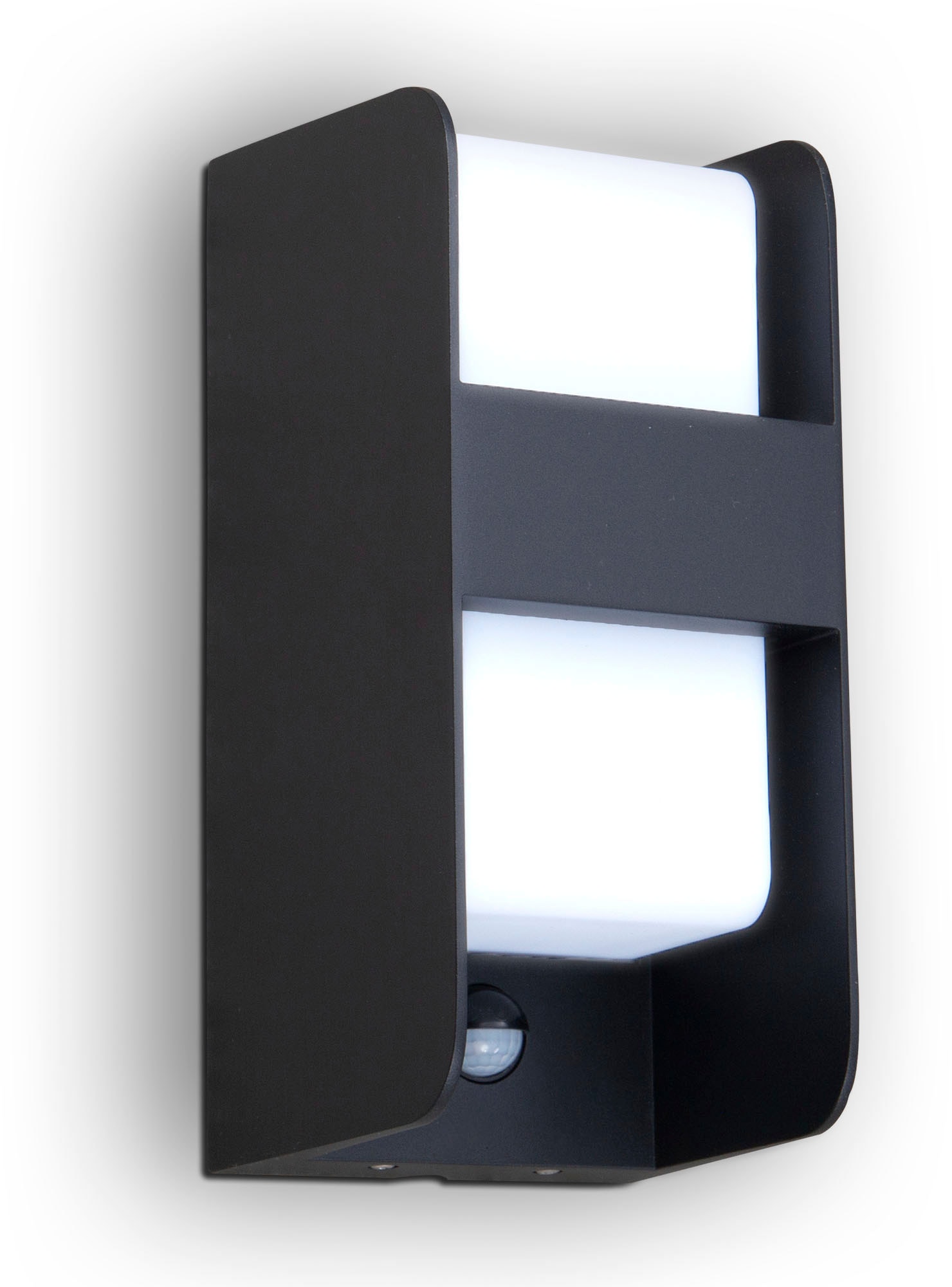B.K.Licht LED Außen-Wandleuchte mit Bewegungssensor, für Leuchtmittel E27, max. 12 Watt (Lief. ohne Leuchtmittel), Leuchtdauer einstellbar, Schutzart IP44