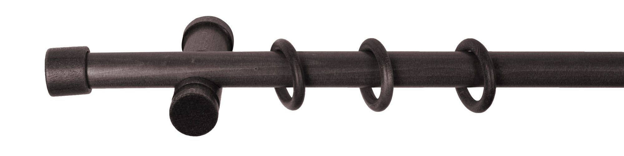 SN DECO GROUP Gardinenstange »Cafiro« 1 läufig-läufig Fixmaß 28 mm, Holz, verschiedene Längen und Farben, Komplettset