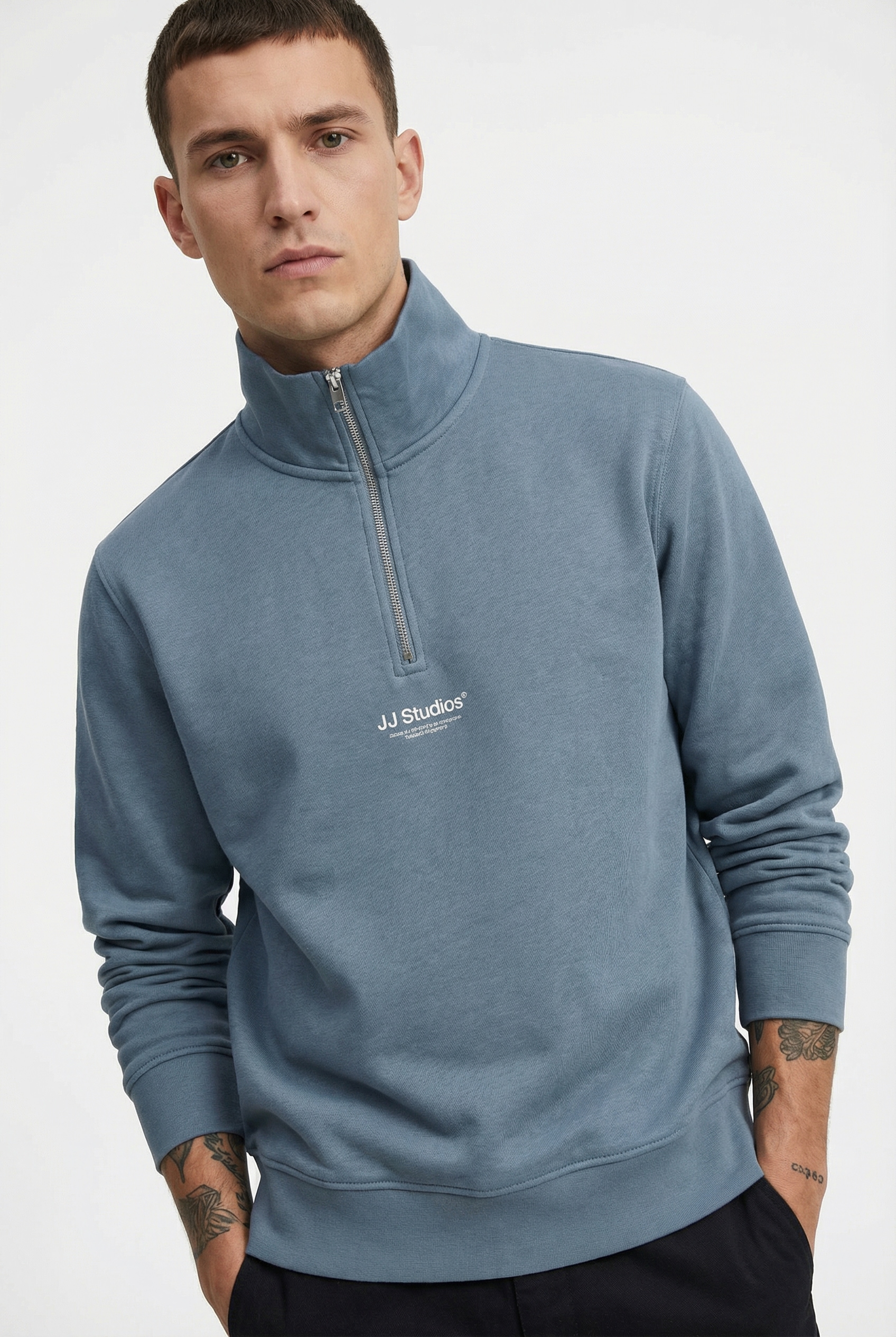 Jack & Jones Sweatshirt »JJESOHO SWEAT QUARTER ZIP HN NOOS«, Baumwollmischung, relaxed fit
