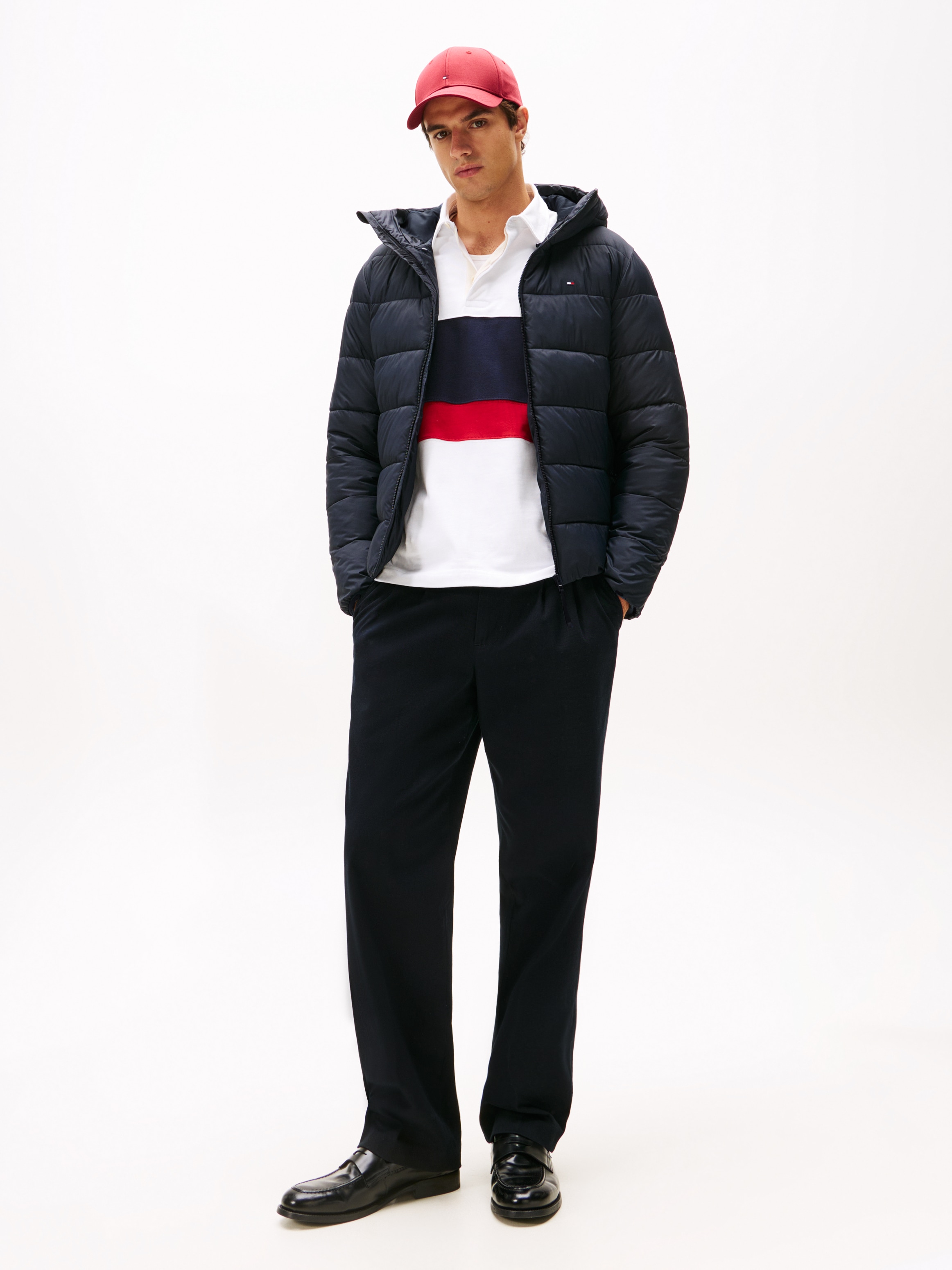 Tommy Hilfiger Steppjacke »MID WEIGHT HOODED JACKET«, mit Kapuze, Daunenjacke, Übergangsjacke