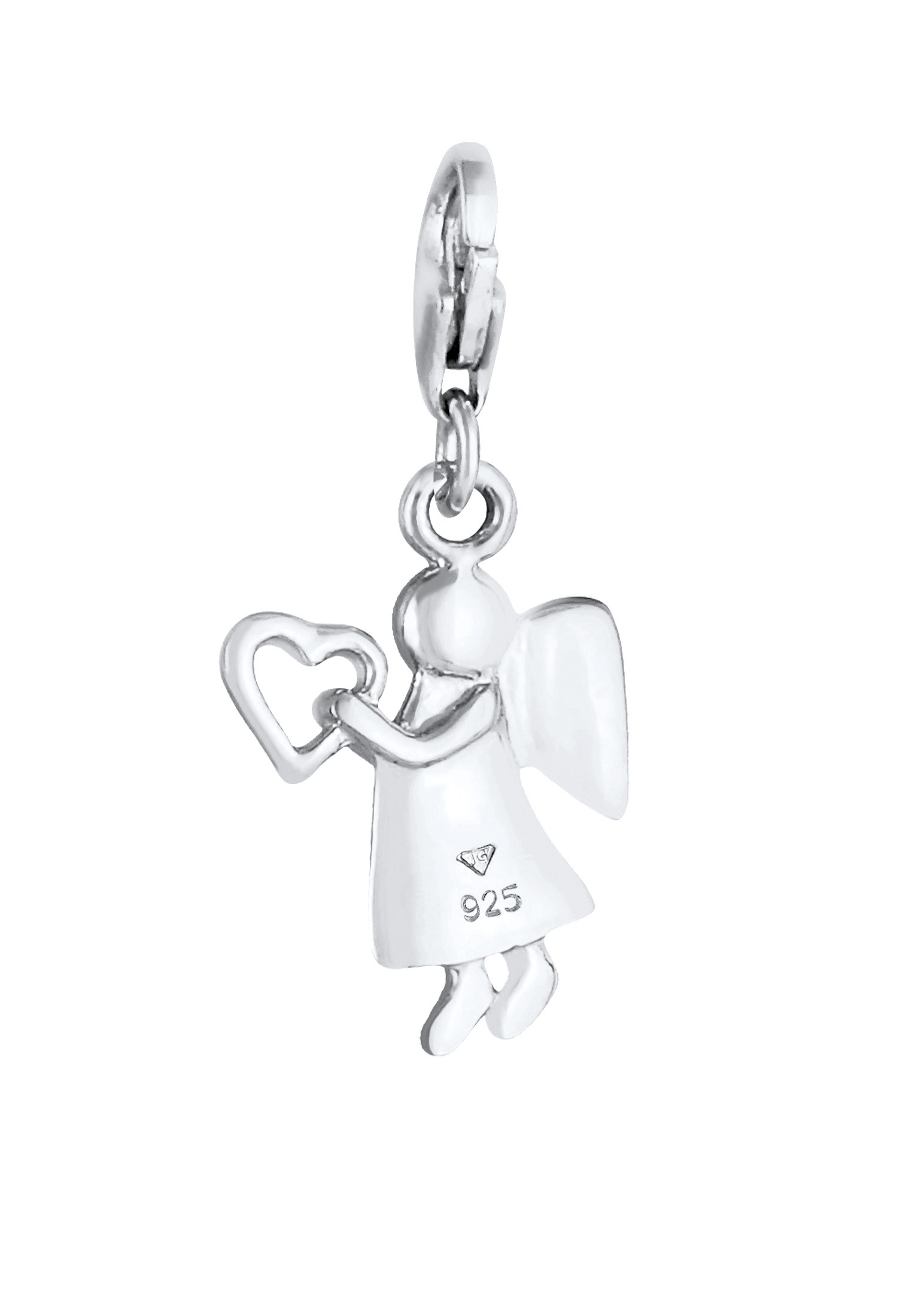 Elli Charm-Einhänger »Charm Schutzengel Herz Talisman Glücksbringer 925 Silber«